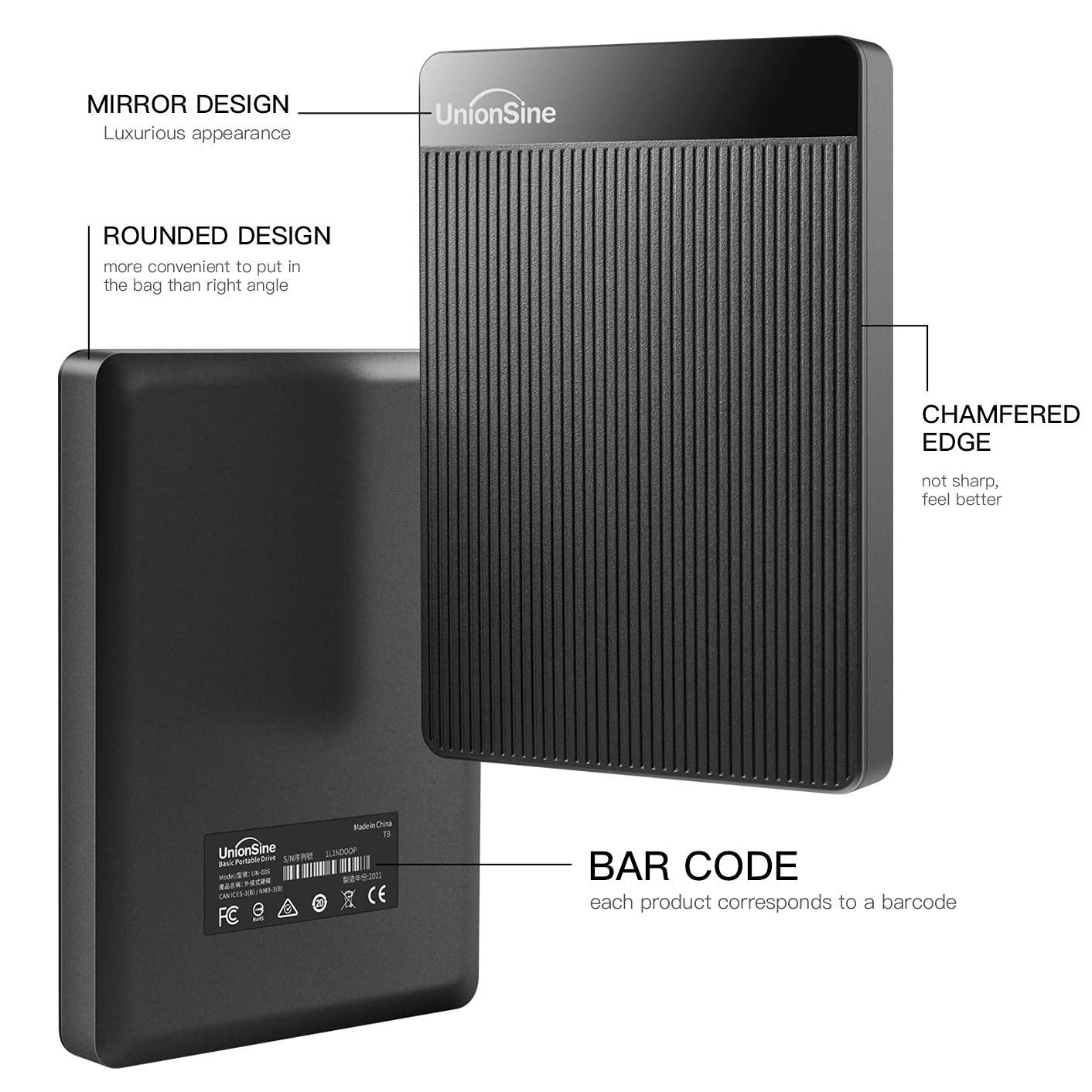 Foto 3 pulgar | Disco Duro Externo Portátil Unionsine 2tb Usb 3.0 Hdd Negro - Venta Internacional