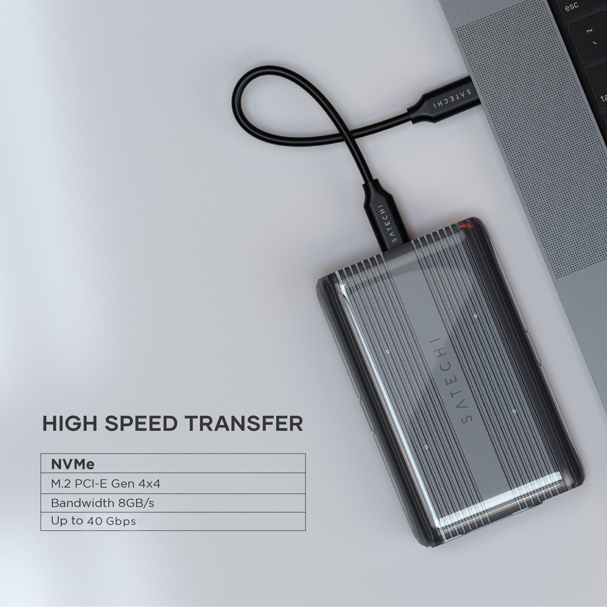 Foto 6 | Carcasa Ssd Nvme Satechi M.2 Usb4 De 40 Gbps Y 16 Tb De Aluminio - Venta Internacional.