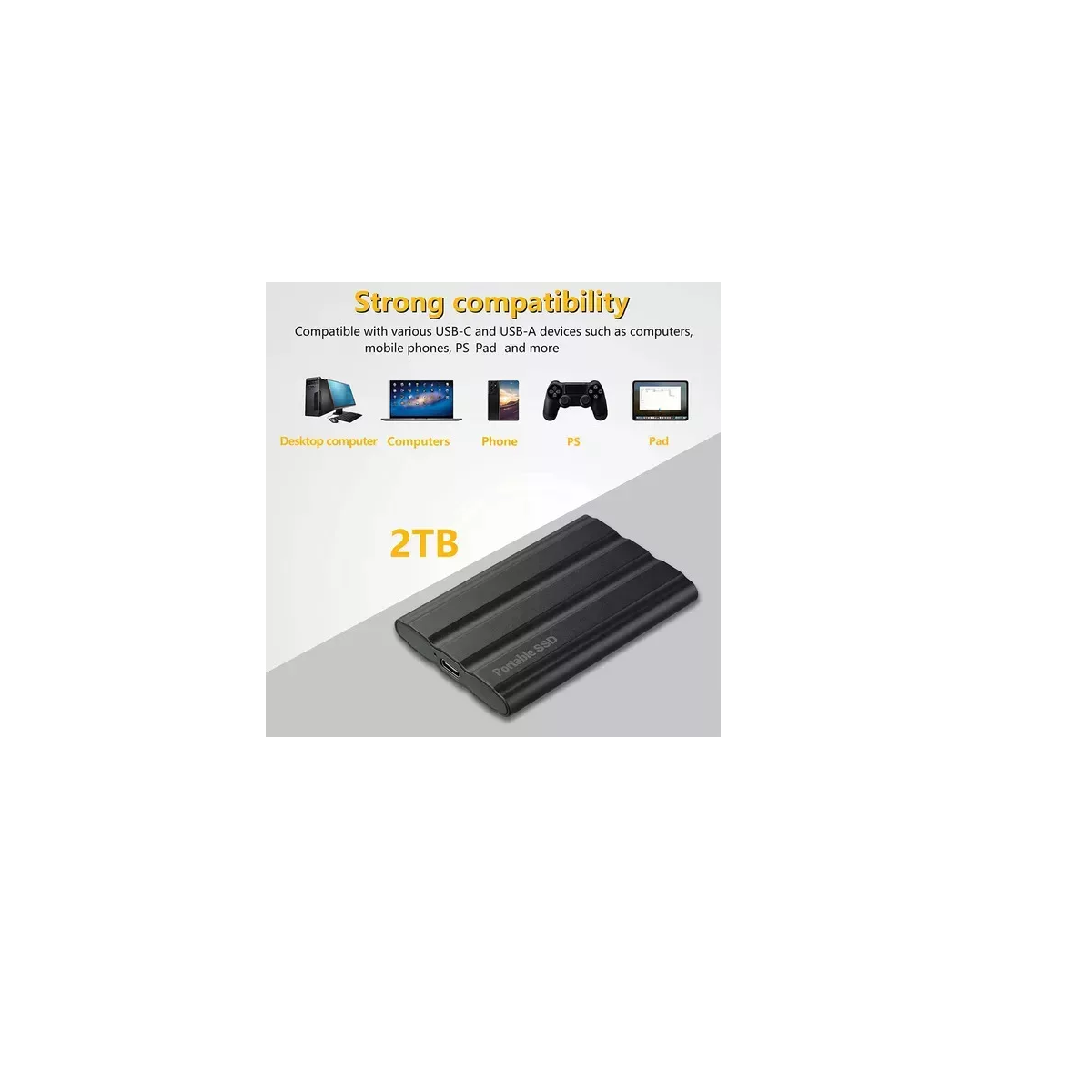 Foto 3 | Disco Duro Ssd 2tb 2000gb Sólido Mini Portátil Externo Eo Safe Imports Esi-15082 Negro