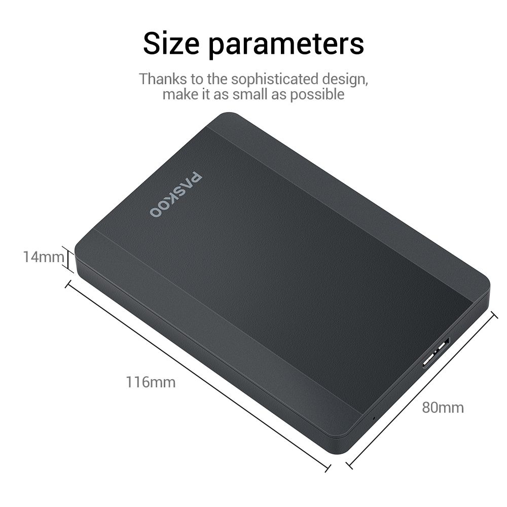 Foto 3 | Disco Duro Externo Portátil Paskoo 250gb Usb 3.0 - Venta Internacional.