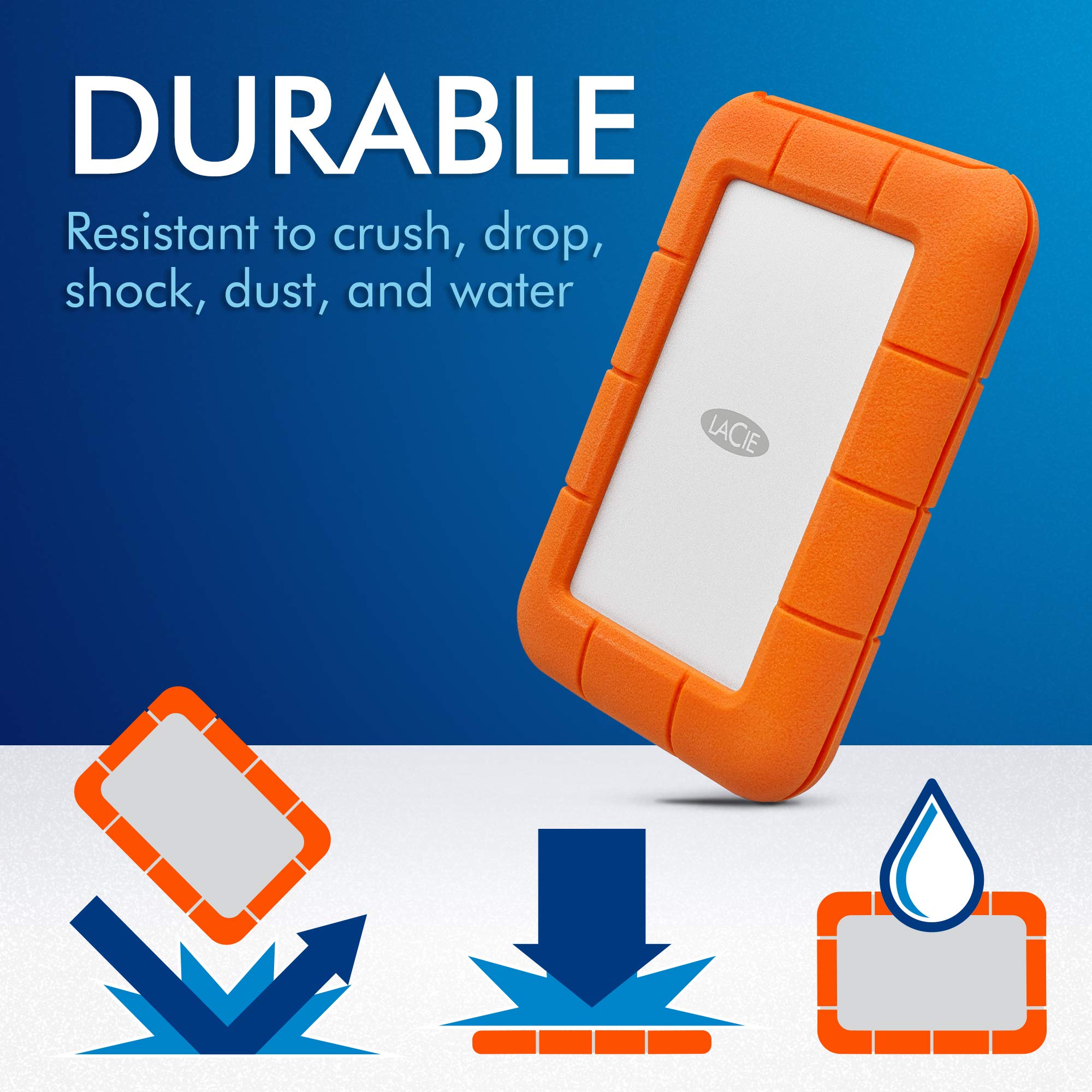 Foto 6 pulgar | Disco Duro Externo Lacie Rugged Mini De 2 Tb Usb 3.0/2.0 Naranja - Venta Internacional.