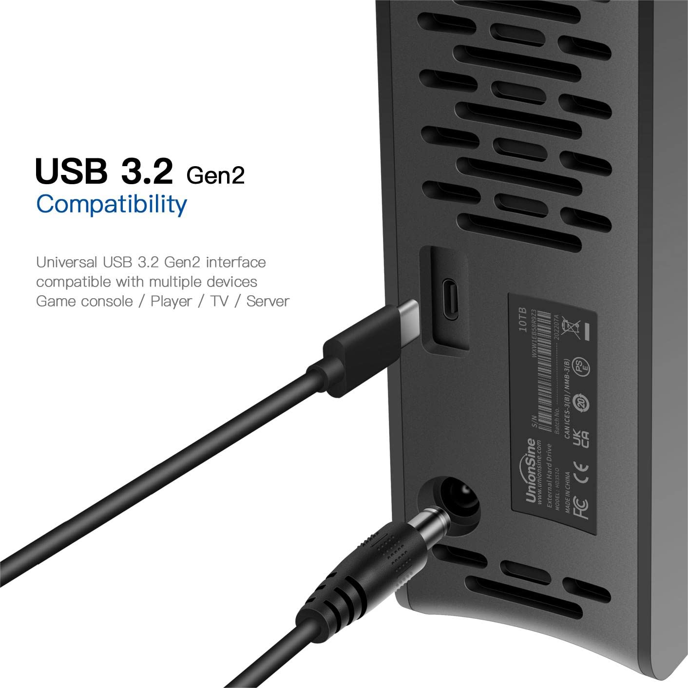 Foto 3 pulgar | Disco Duro Externo Unionsine Hd3510 14 Tb Usb 3.2 Gen 2 Type-c - Venta Internacional.