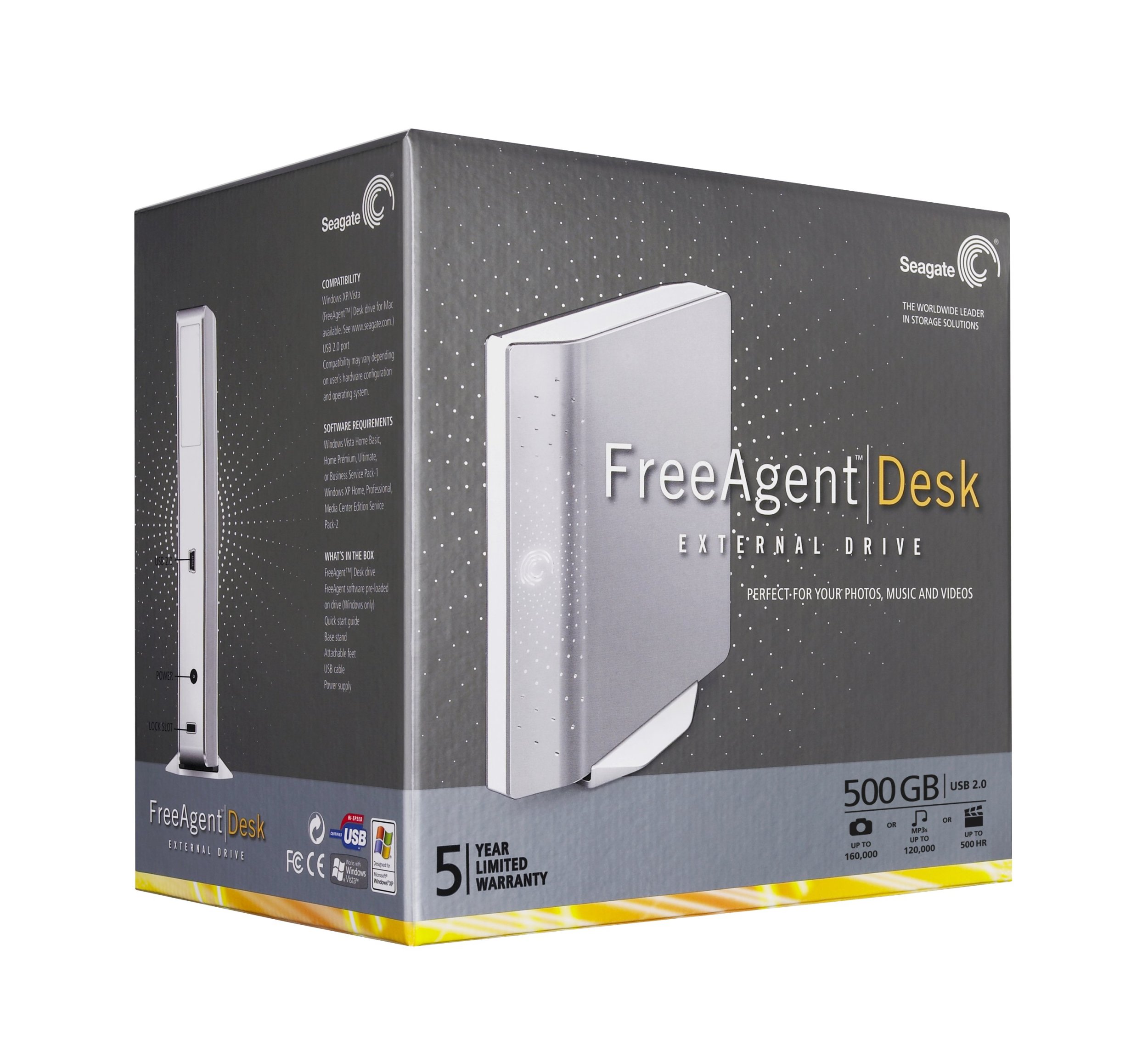 Foto 5 pulgar | Disco Duro Externo Seagate Freeagent Desk 500 GB Silver - Venta Internacional