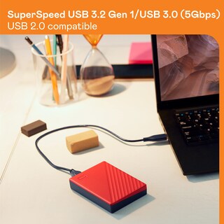 Foto 5 | Disco Duro Externo Portátil Wd My Passport 2tb Rojo - Venta Internacional.