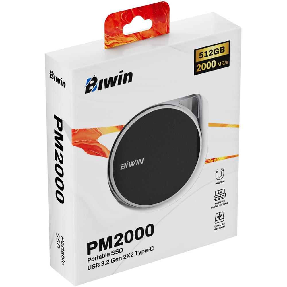 Foto 5 | Unidad De Estado Solido Ssd Externo 512gb Biwin Pm2000 Usb-c 3.2 2000/1800 Mb/s Negro