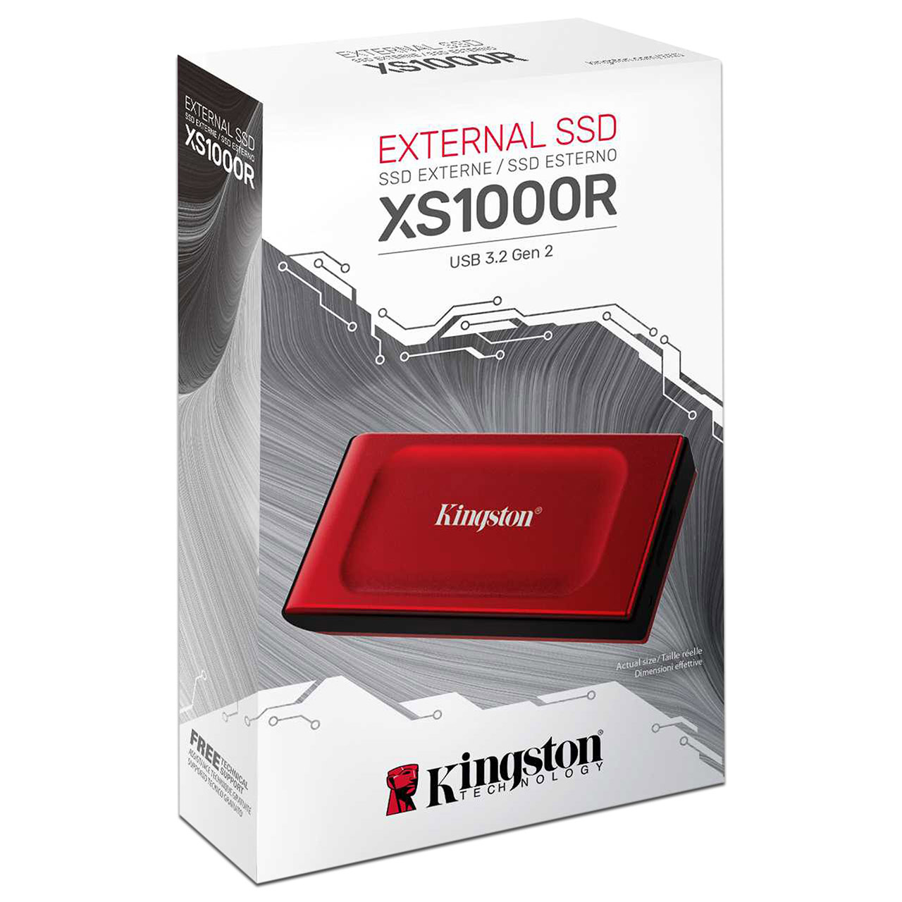 Foto 5 pulgar | Unidad De Estado Sólido Kingston Xs1000 De 1tb, Usb-c 3.2 Gen 2x2, Usb-a. Color Rojo