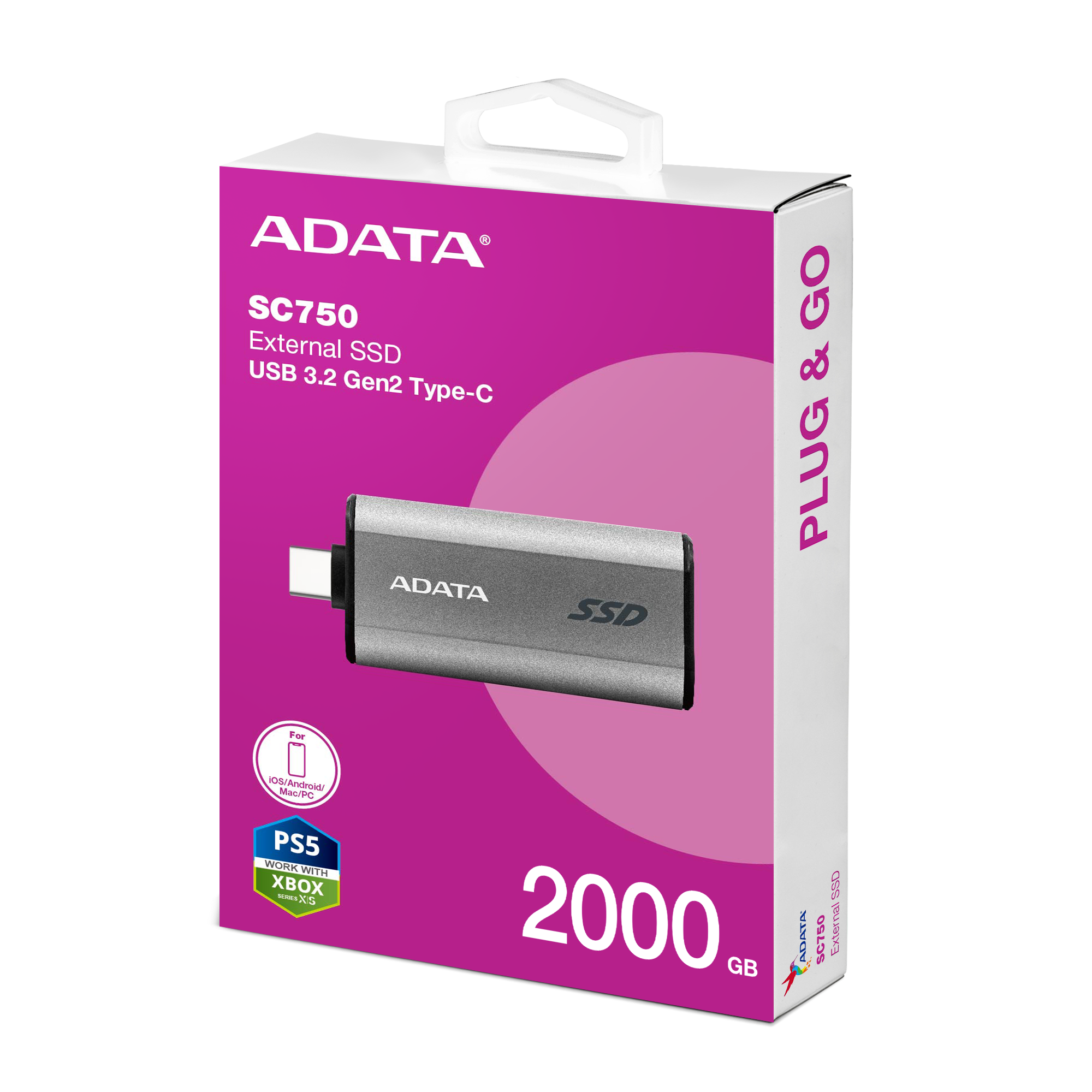 Foto 8 | Ssd Externo Adata Sc750 2tb Negro Usb-c 3.2 Gen2 Sc750-2000g-ccbk