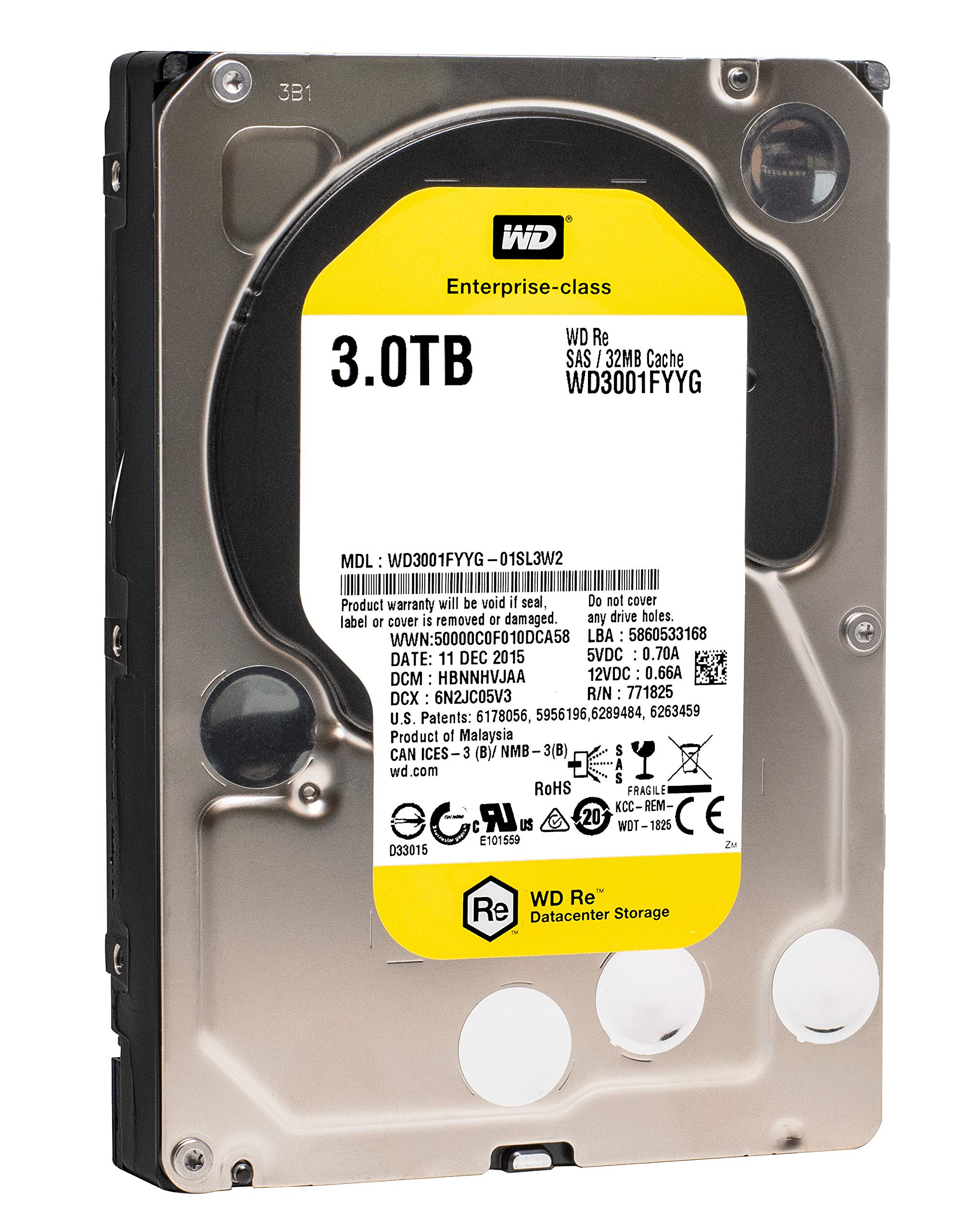 Foto 2 pulgar | Disco Duro Western Digital Re Wd3001fyyg 3 Tb Sas 6 Gb/s - Venta Internacional.