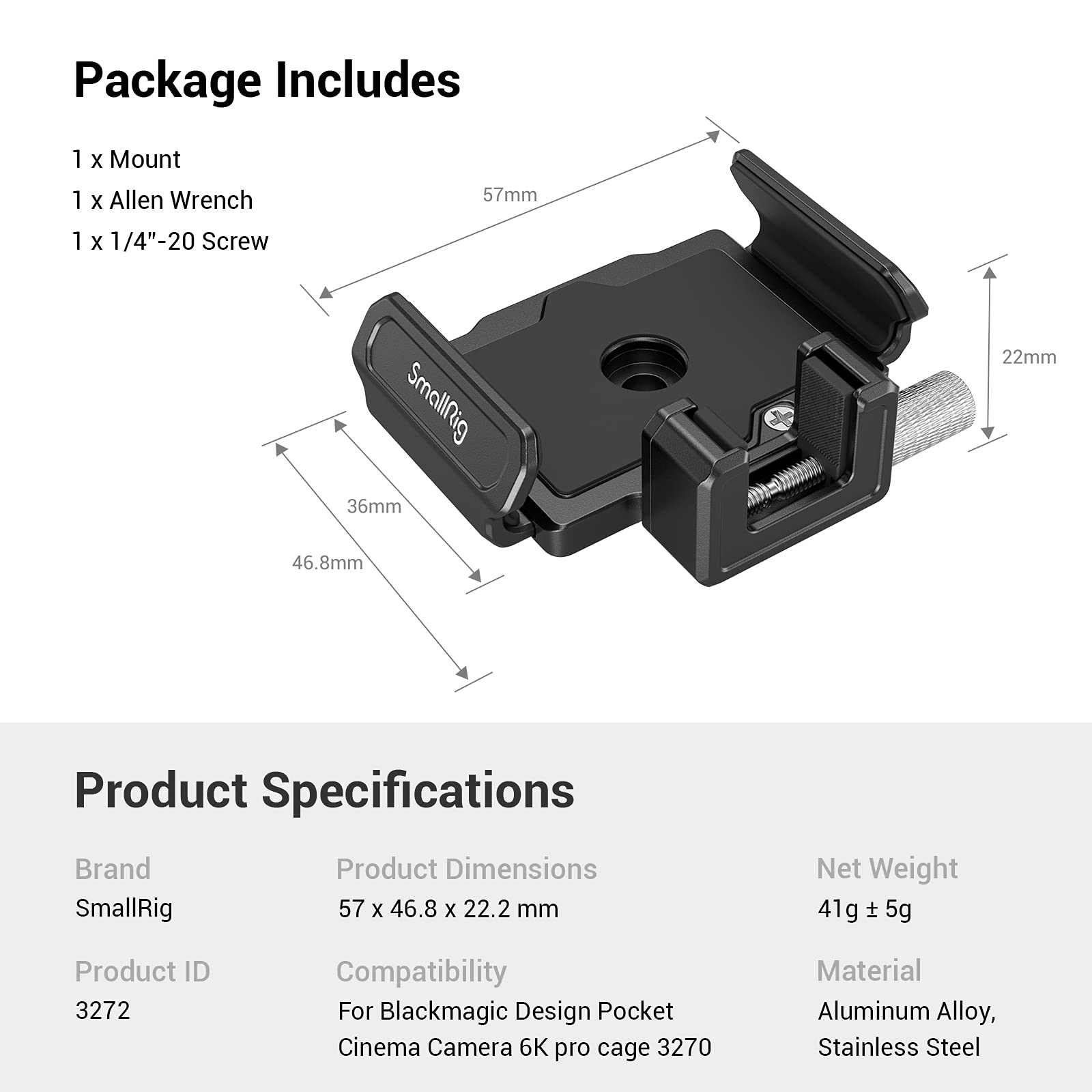 Foto 4 pulgar | Soporte de Montaje SSD SmallRig para Samsung T5/T7 - Sandisk T5/T7 - Venta Internacional