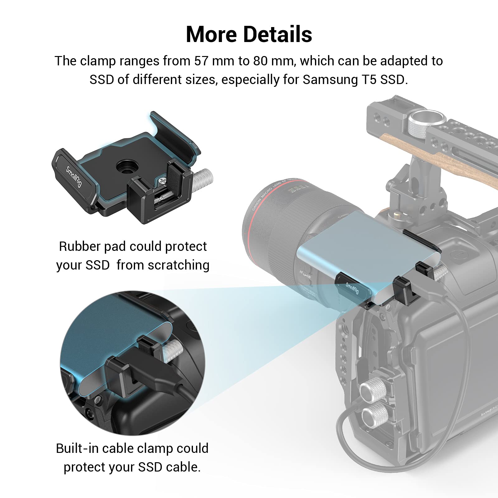 Foto 6 pulgar | Soporte de Montaje SSD SmallRig para Samsung T5/T7 - Sandisk T5/T7 - Venta Internacional