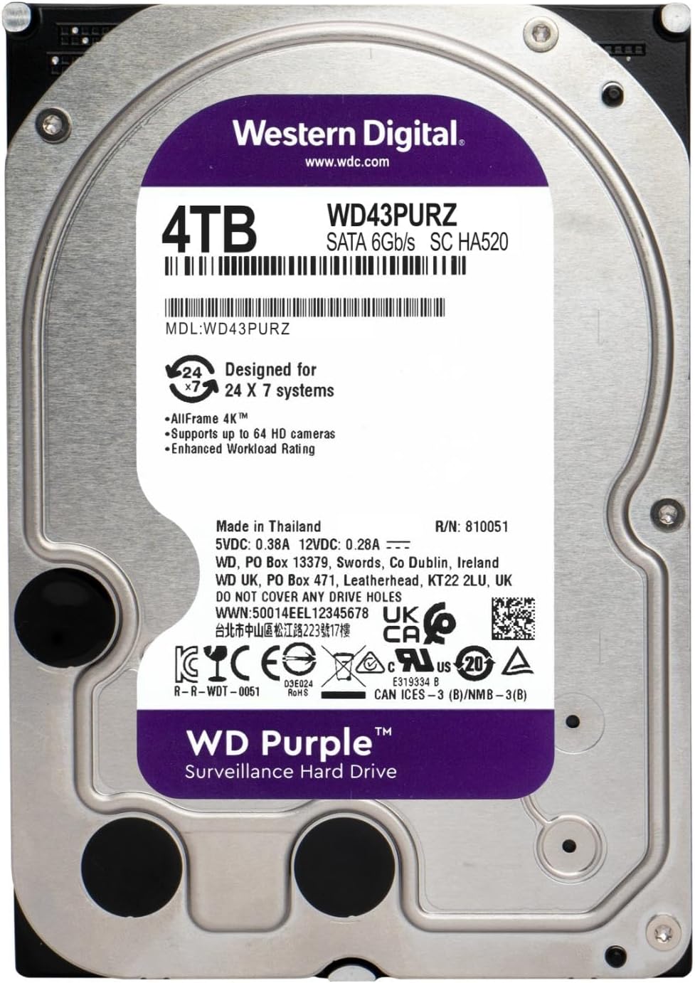 Foto 3 pulgar | Disco Duro Interno Western Digital Wd Purple 4tb - Venta Internacional.