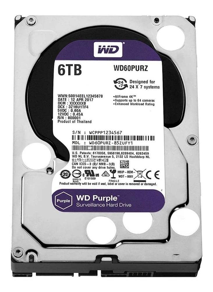 Foto 2 pulgar | Disco Duro Western Digital Wd Purple Surveillance De 6 Tb - Venta Internacional.