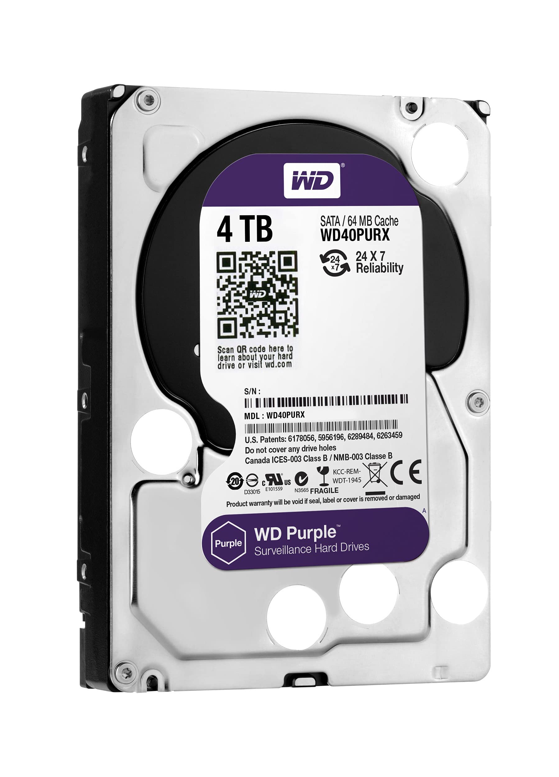 Foto 3 | Unidad De Disco Duro Surveillance Western Digital Wd Purple De 4 Tb - Venta Internacional.