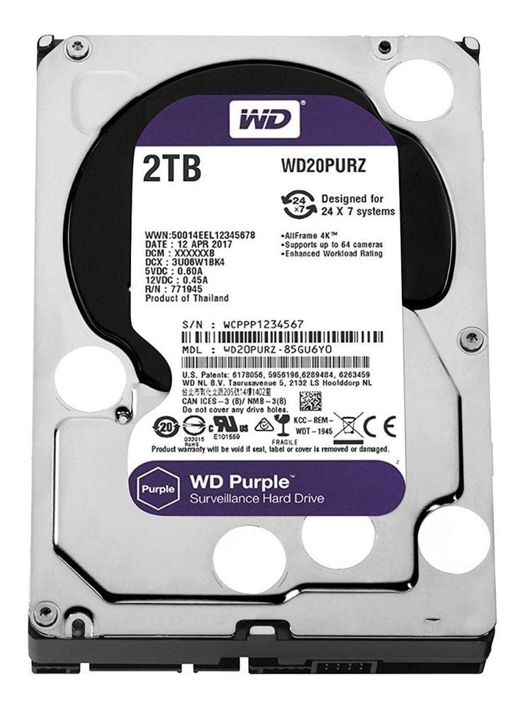 Foto 3 pulgar | Disco Duro Western Digital Wd Purple Surveillance De 2 Tb - Venta Internacional.