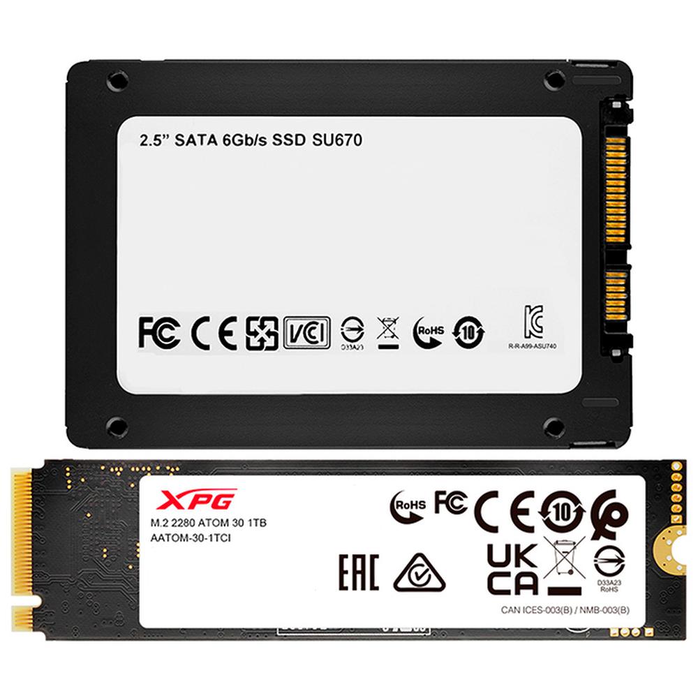 Kit Unidad De Estado Sólido M 2 1tb Xpg Atom 30 Nvme Pcie 3 0 Su670 250gb Sata 2 5 2500 2000 Mb