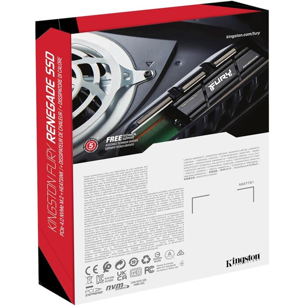 Foto 6 pulgar | Unidad de Estado Solido Ssd M.2 1tb Kingston Fury Renegade Nvme Pcie 4.0 Ps5 7300/6000 Mb/s