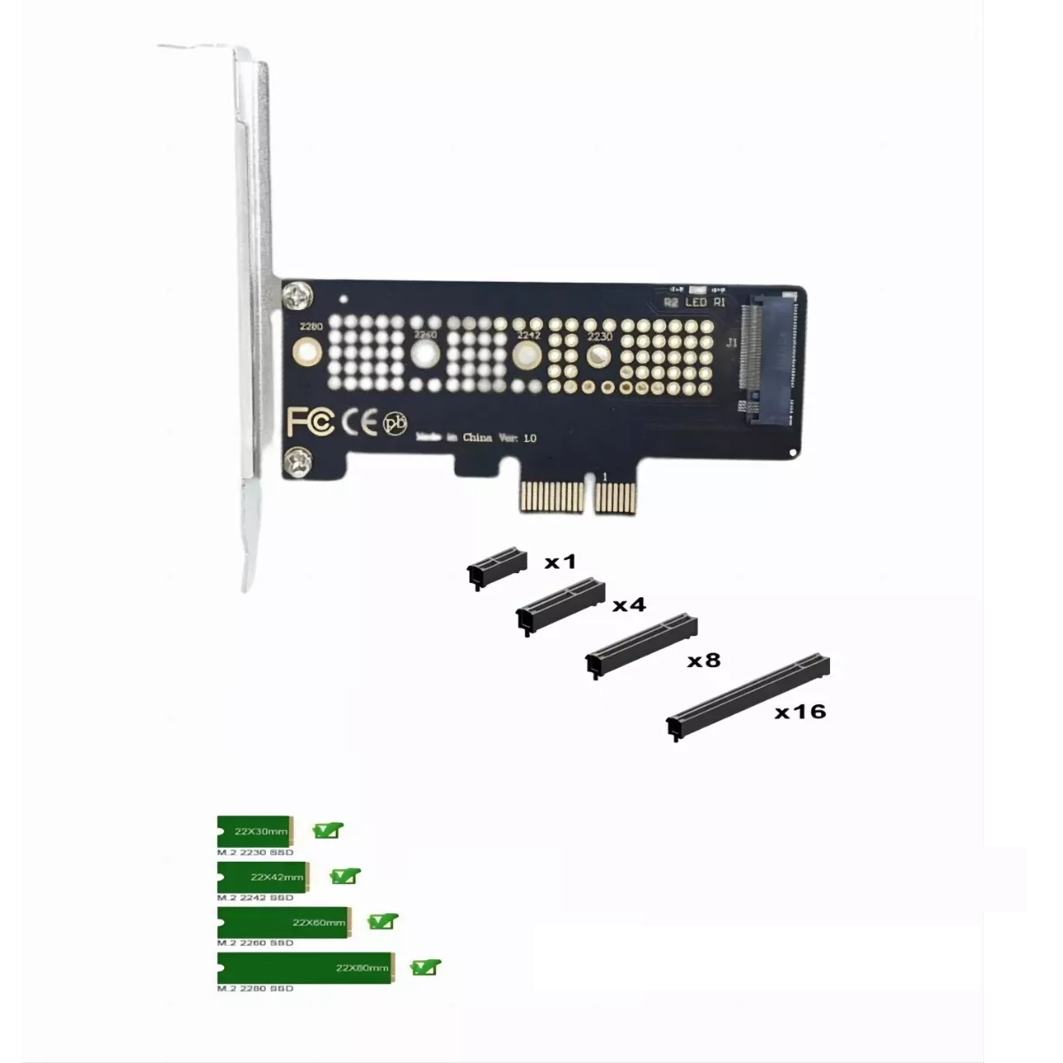 Foto 3 pulgar | Adaptador Pcie Pcie/x16/x8/x4/x1 Ssd. Eo Safe Imports Esi-8558 Plata