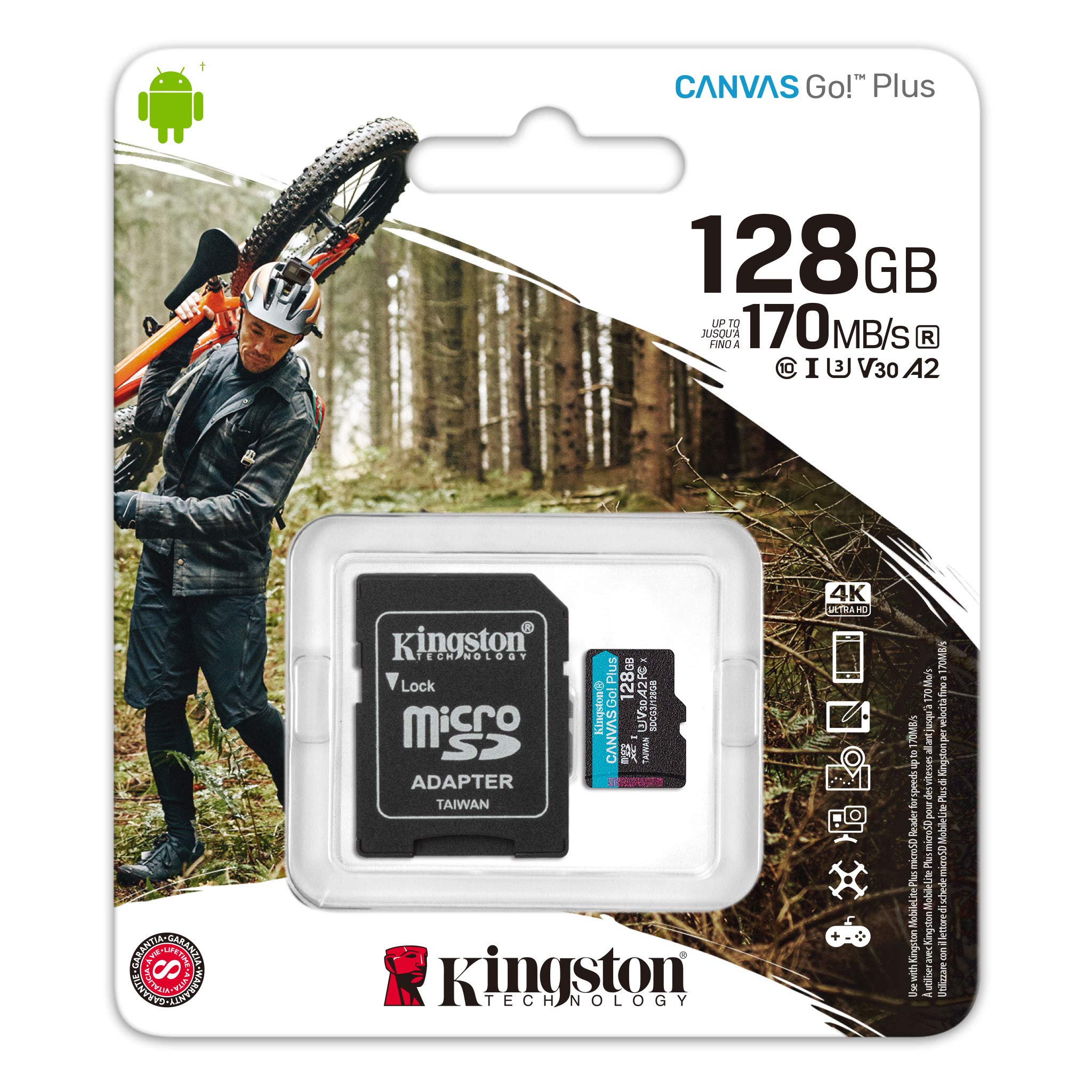 Venta Internacional-tarjeta Microsdxc Kingston Canvas Go Plus 128 Gb 170 Mb/s $697