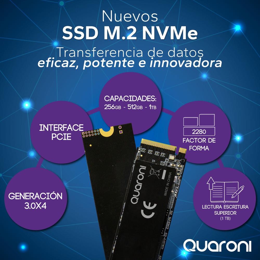 Foto 5 pulgar | Unidad de Estado Solido Ssd M.2 512gb Quaroni Nvme Pcie 3.0 2000/1600 Mb/s Mn29b