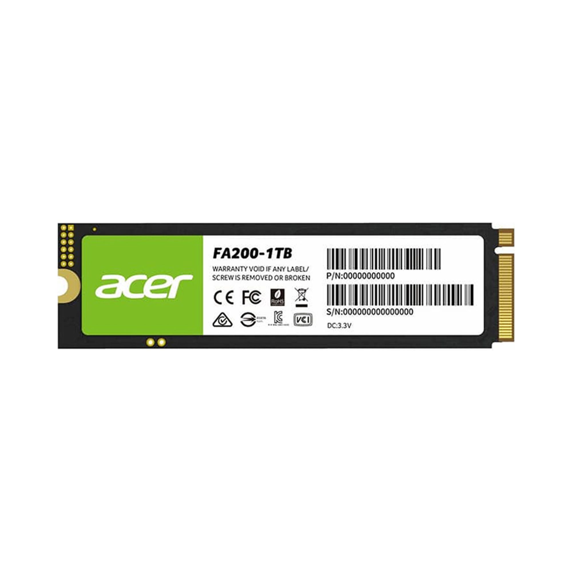 Foto 2 pulgar | Unidad De Estado Sólido Acer Fa200 De 1 Tb, M2 2280, Nvme Pcie Gen 4x4, 7200/6200 Mb/s