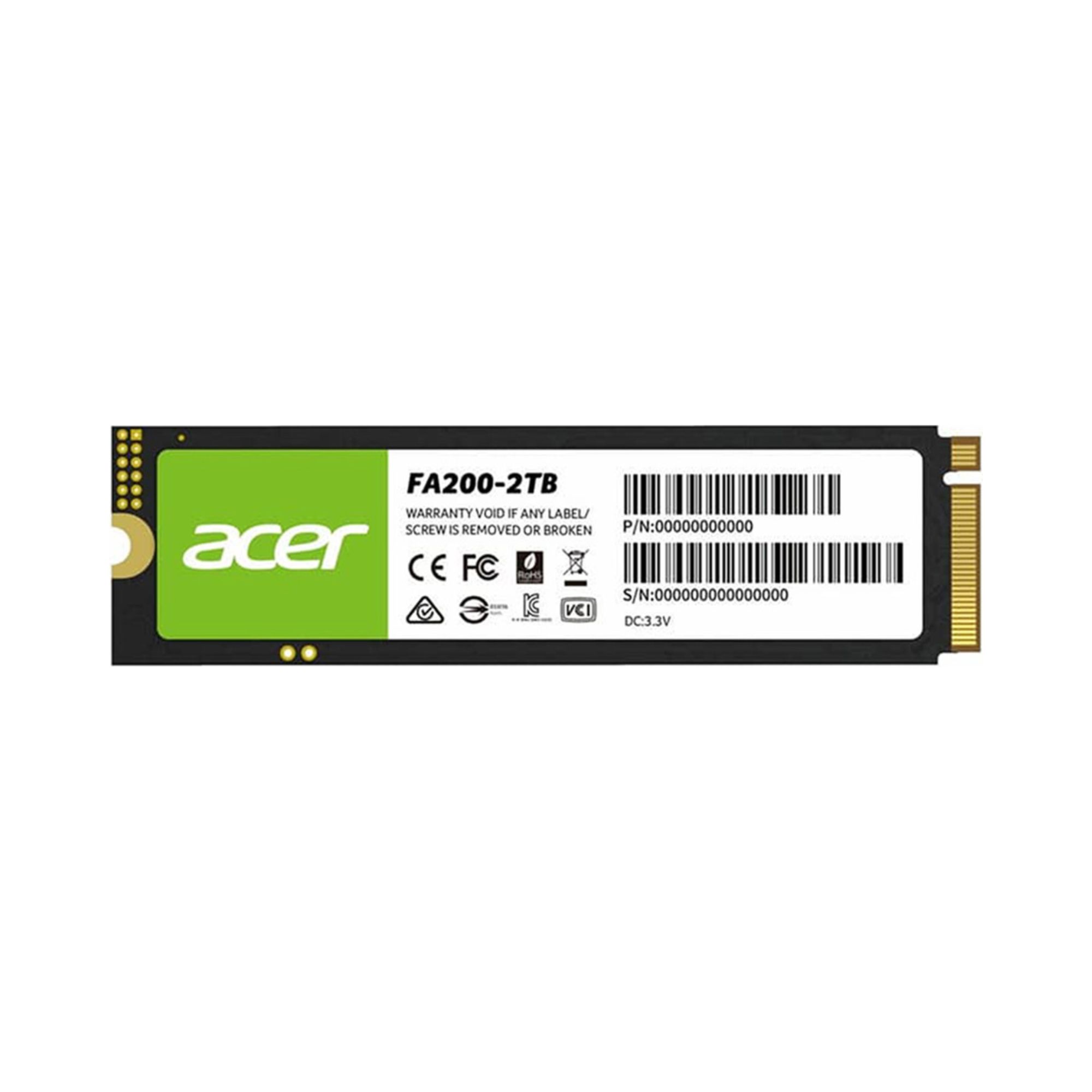 Foto 2 pulgar | Unidad De Estado Sólido Acer Fa200 De 2 Tb, M2 2280, Nvme Pcie Gen 4x4, 7200/6200 Mb/s