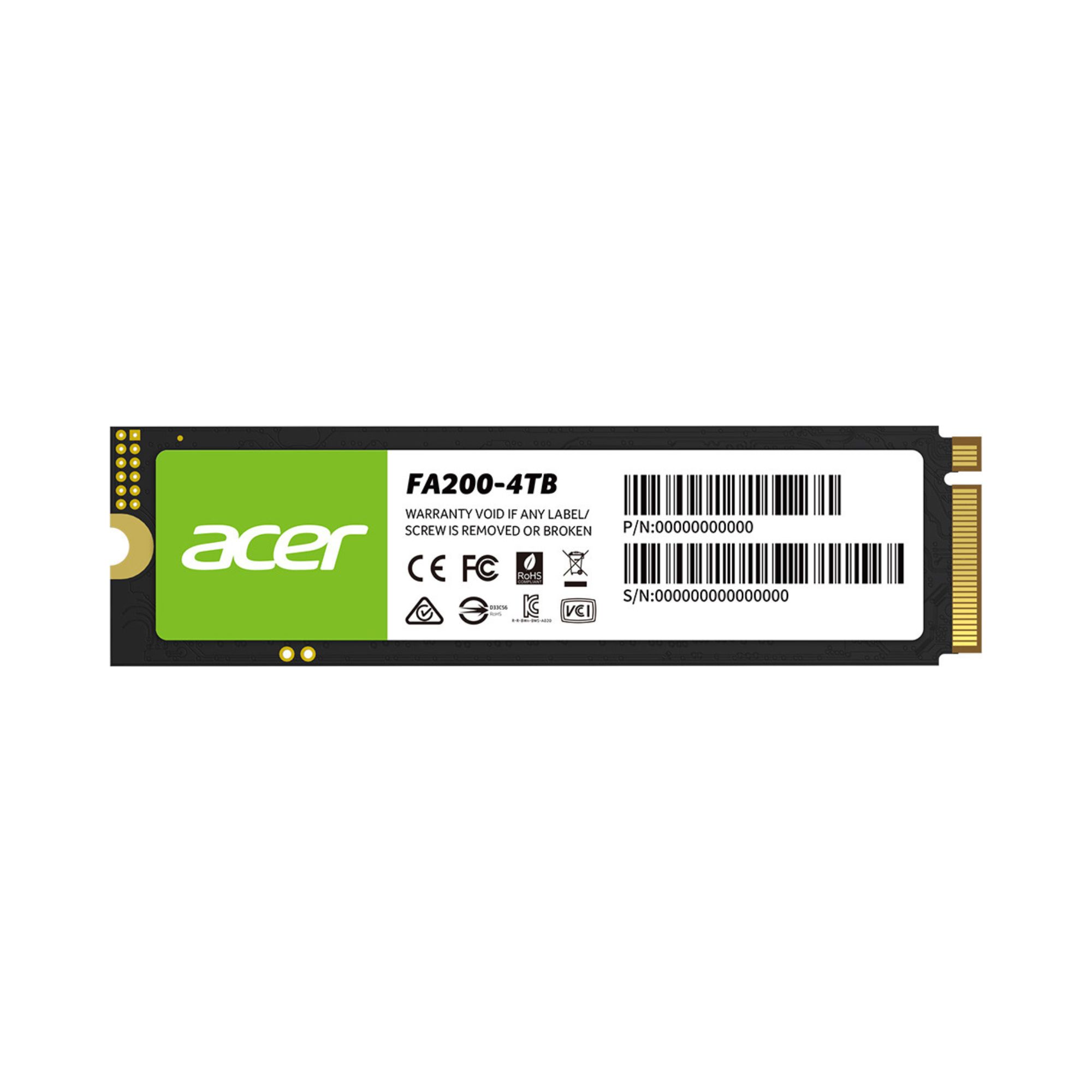 Foto 2 pulgar | Unidad De Estado Sólido Acer Fa200 De 4 Tb, M2 2280, Nvme Pcie Gen 4x4, 7200/6200 Mb/s