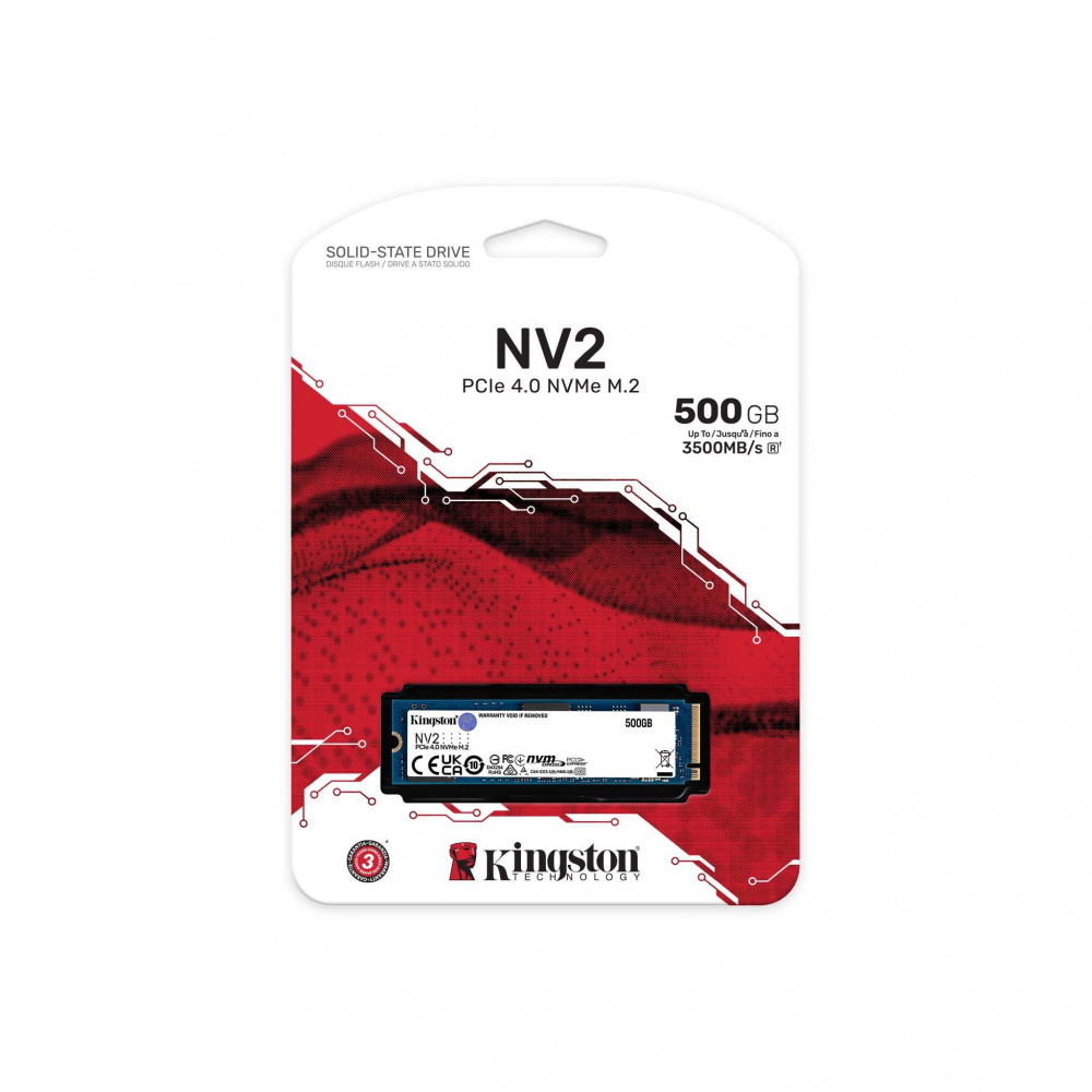 Foto 3 pulgar | Unidad De Estado Solido Ssd M.2 500gb Kingston Nv2 Pcie 4.0 Nvme Nv2/500g
