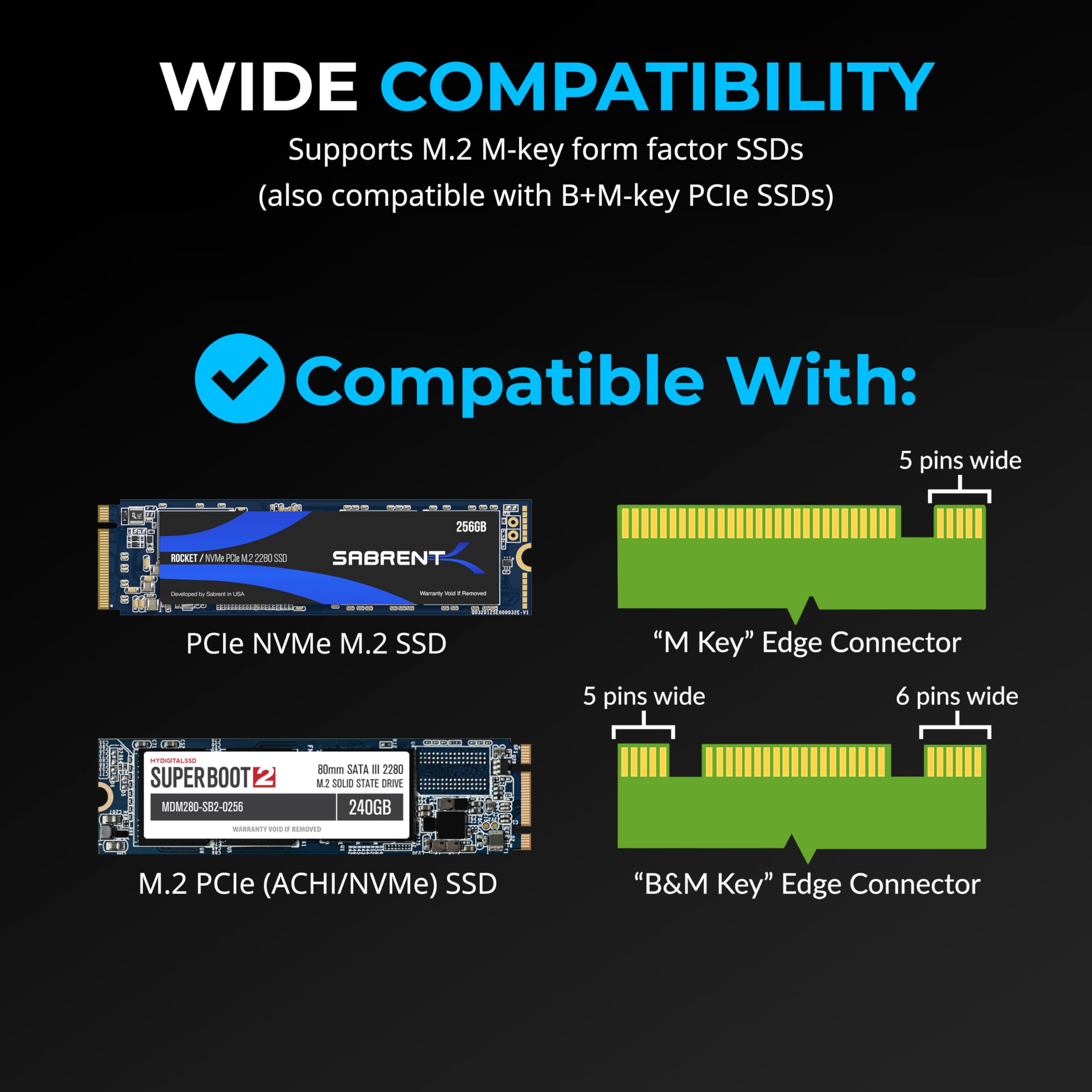 Foto 5 pulgar | Adaptador Ssd Sabrent M.2 Nvme A Pcie X16 Con Disipador Térmico De Aluminio - Venta Internacional.
