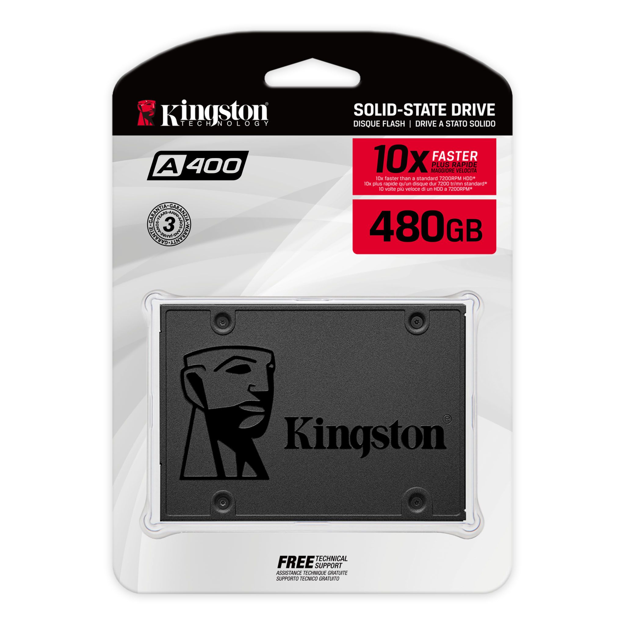 Disco Sólido Ssd Interno Kingston Sata Iii 480gb Negro Sa400s37/480g