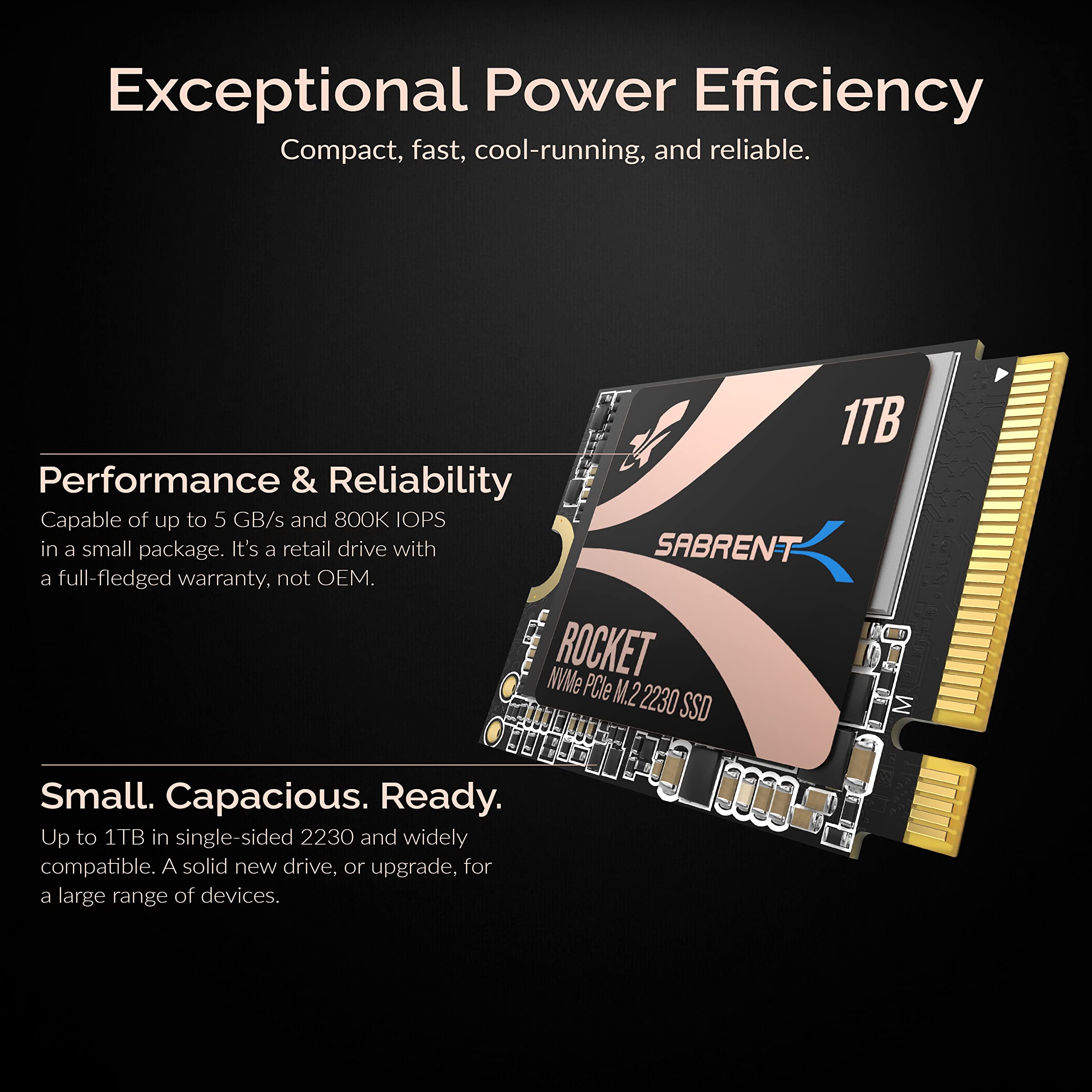 Foto 5 pulgar | Ssd Sabrent Rocket 2230 Nvme 4.0 Pcie 4.0 M.2 2230 De 1 Tb - Venta Internacional.