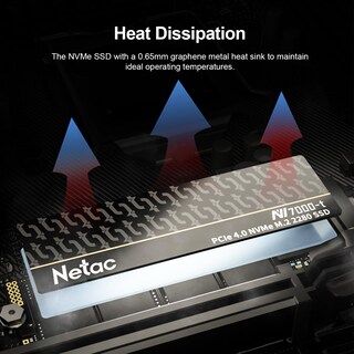 Foto 3 | Ssd Netac Nvme Interno Pcie Gen4x4 De 4 Tb Con Disipador Térmico De Aluminio - Venta Internacional.