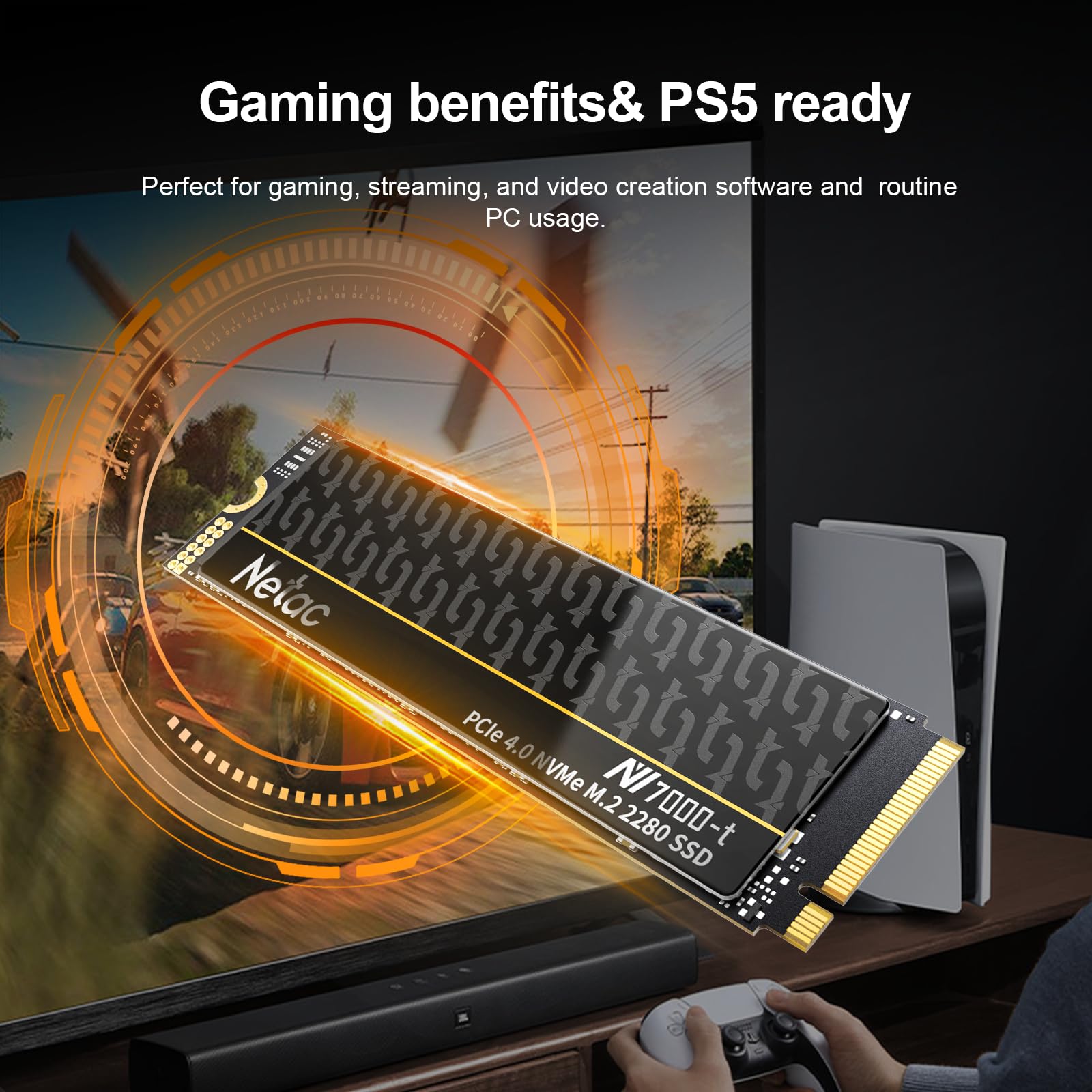 Foto 6 | Ssd Netac Nvme Interno Pcie Gen4x4 De 4 Tb Con Disipador Térmico De Aluminio - Venta Internacional.