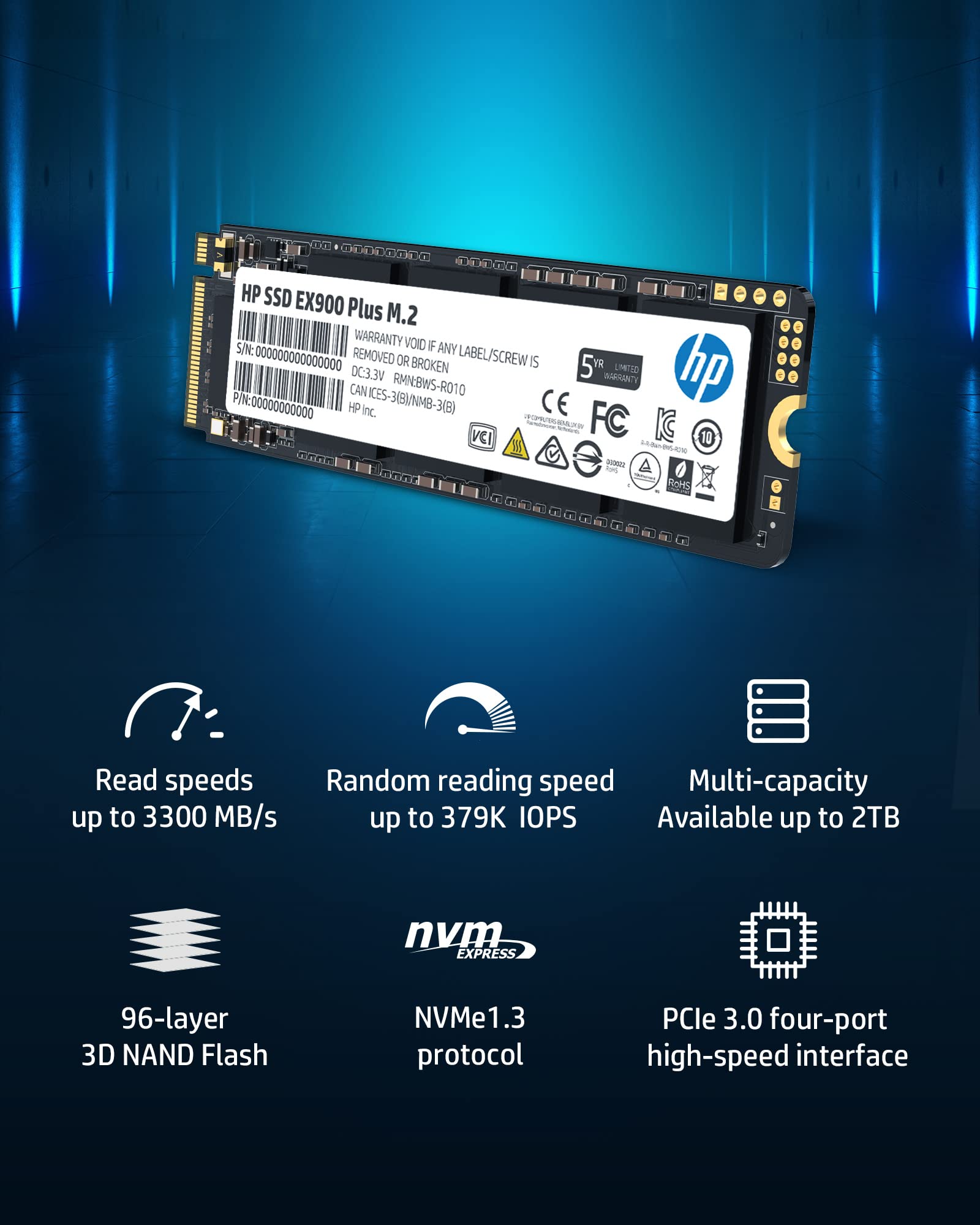 Foto 3 pulgar | Ssd Hp Ex900 Plus De 1 Tb M.2 - 3300 Mb/s De Lectura 2700 Mb/s De Escritura - Venta Internacional.