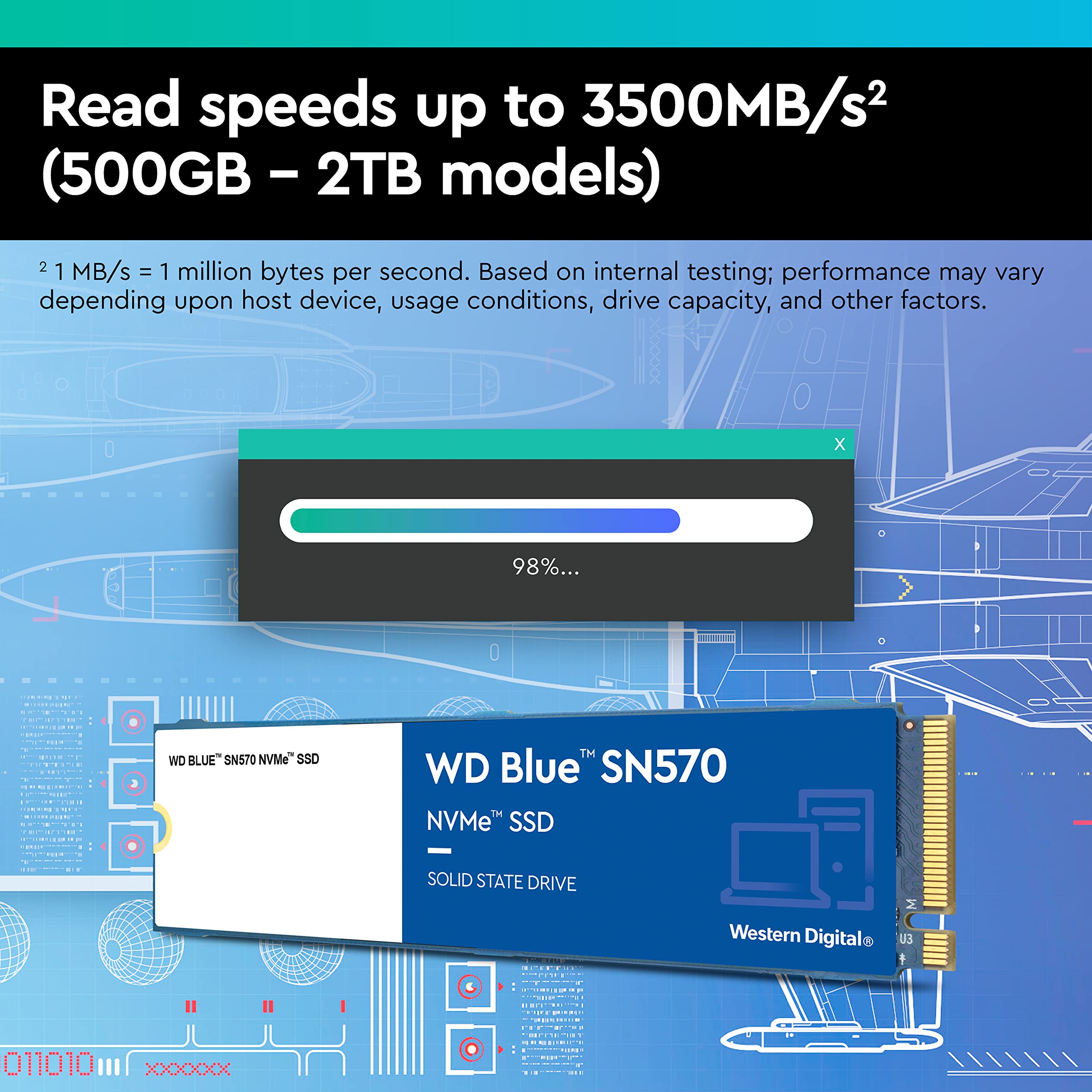 Foto 4 pulgar | Unidad De Estado Sólido Ssd Western Digital 2tb Wd Blue Sn570 - Venta Internacional.