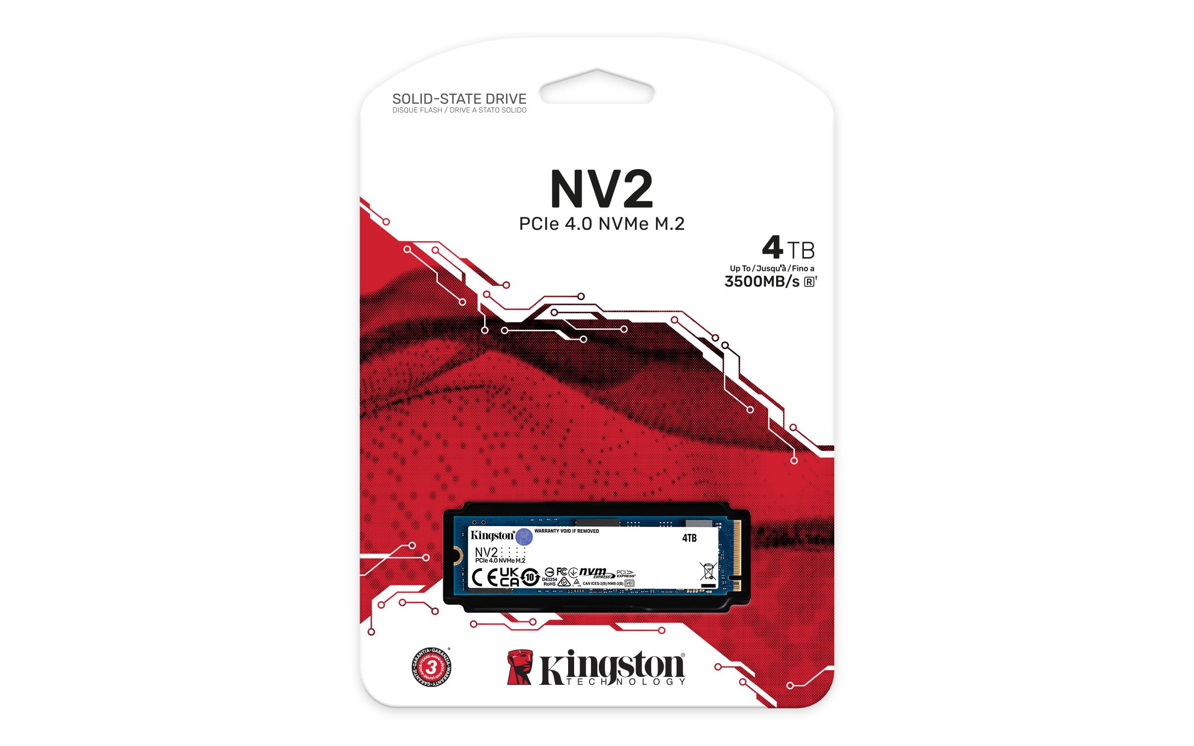 Foto 2 | Ssd Kingston Nv2 4 Tb M.2 2280 Nvme Interno Pcie 4.0 Gen 4x4 - Venta Internacional.