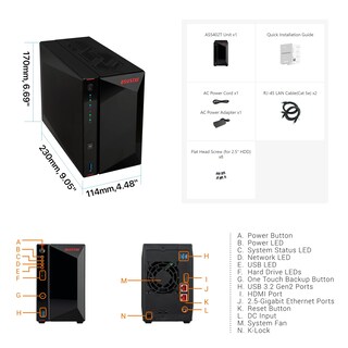 Foto 2 | Nas Asustor As5402t Intel Quad-core De 2 Bahías, 2 Ghz, 4 Gb Ddr4 - Venta Internacional.