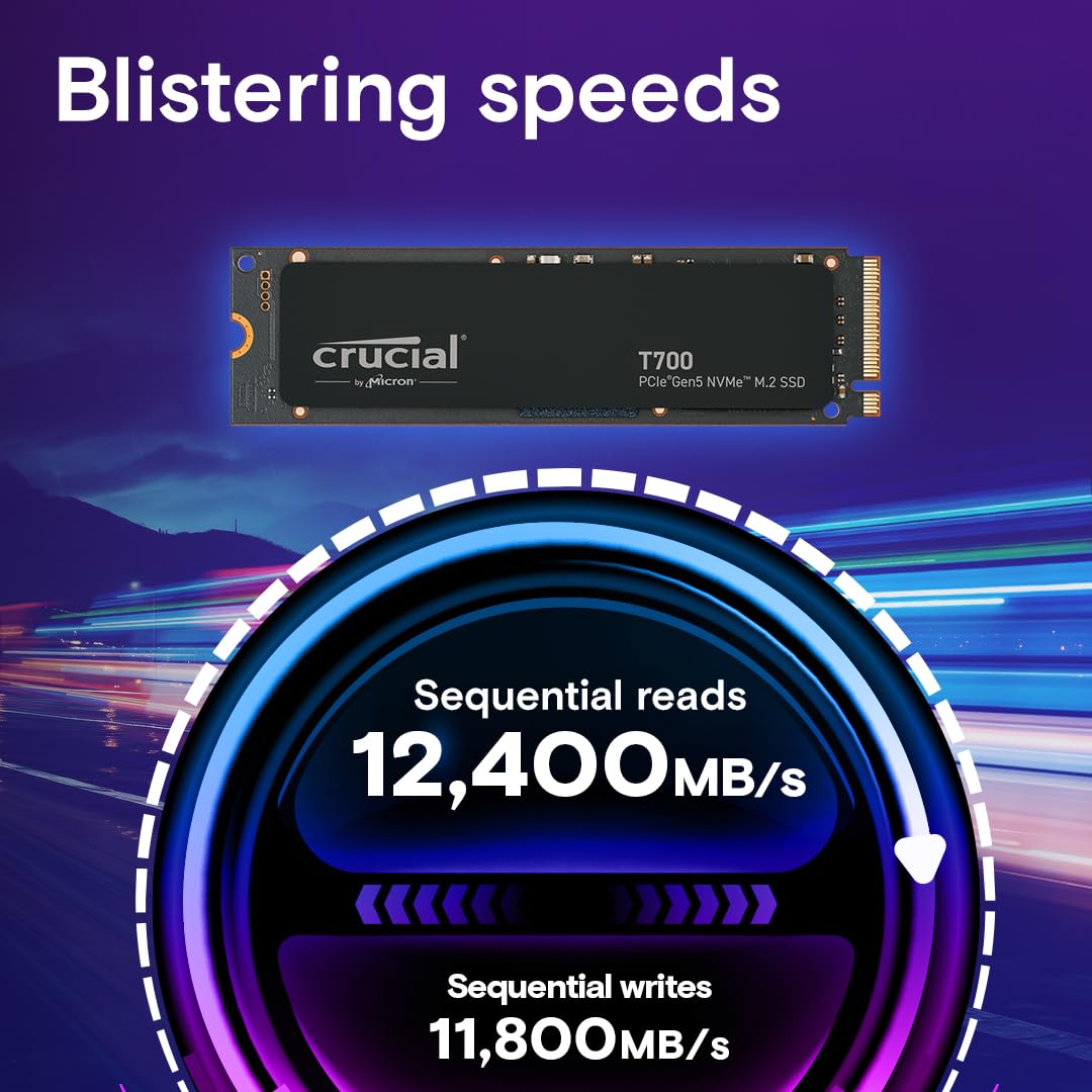Foto 3 pulgar | Ssd Crucial T700 De 4 Tb Gen5 Nvme M.2 - 12.400 Mb/s - Ct4000t700ssd3 - Venta Internacional.