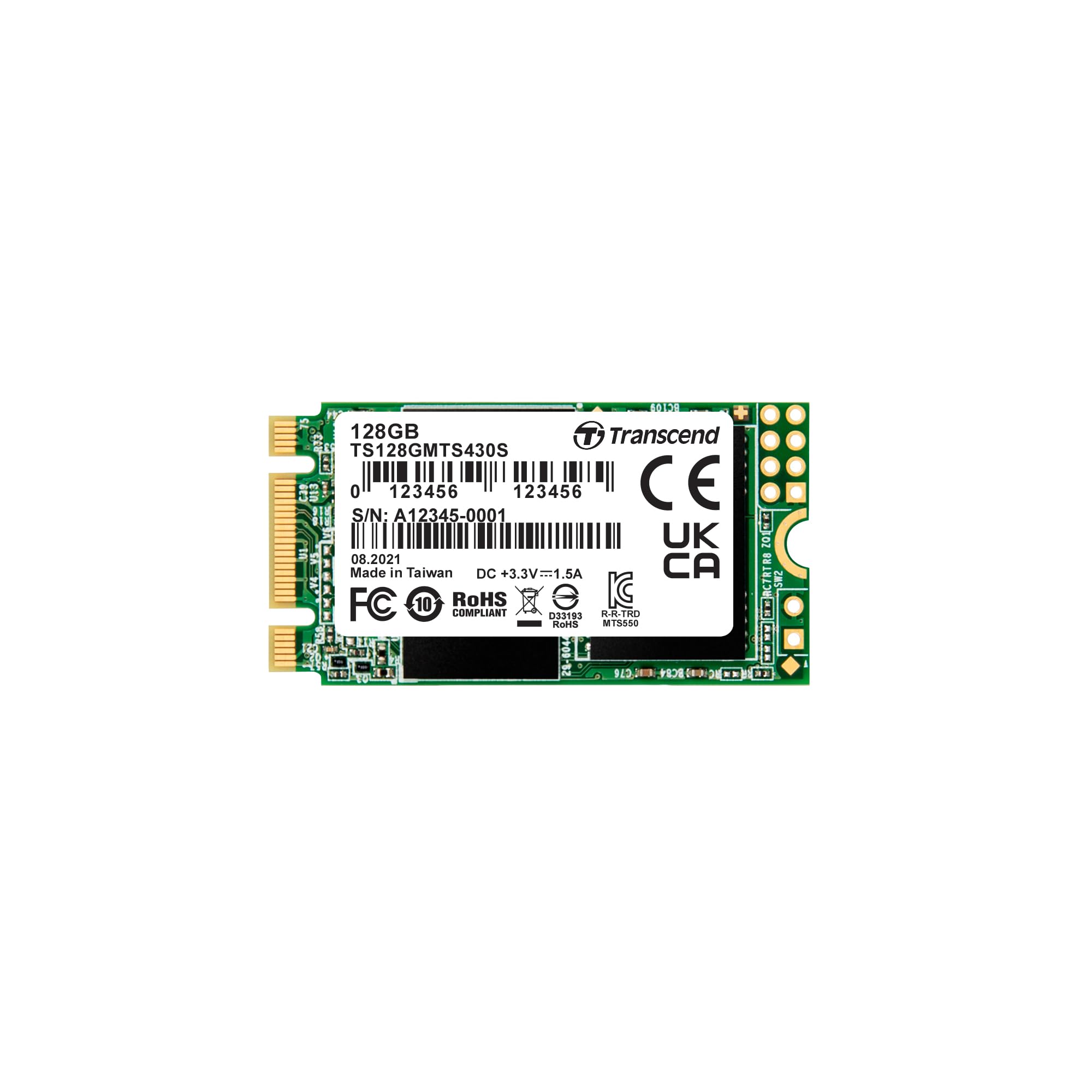 Foto 2 pulgar | Ssd Transcend Mts430s 128 Gb M.2 2242 Sata Iii Para Portátil Y Pc - Venta Internacional.