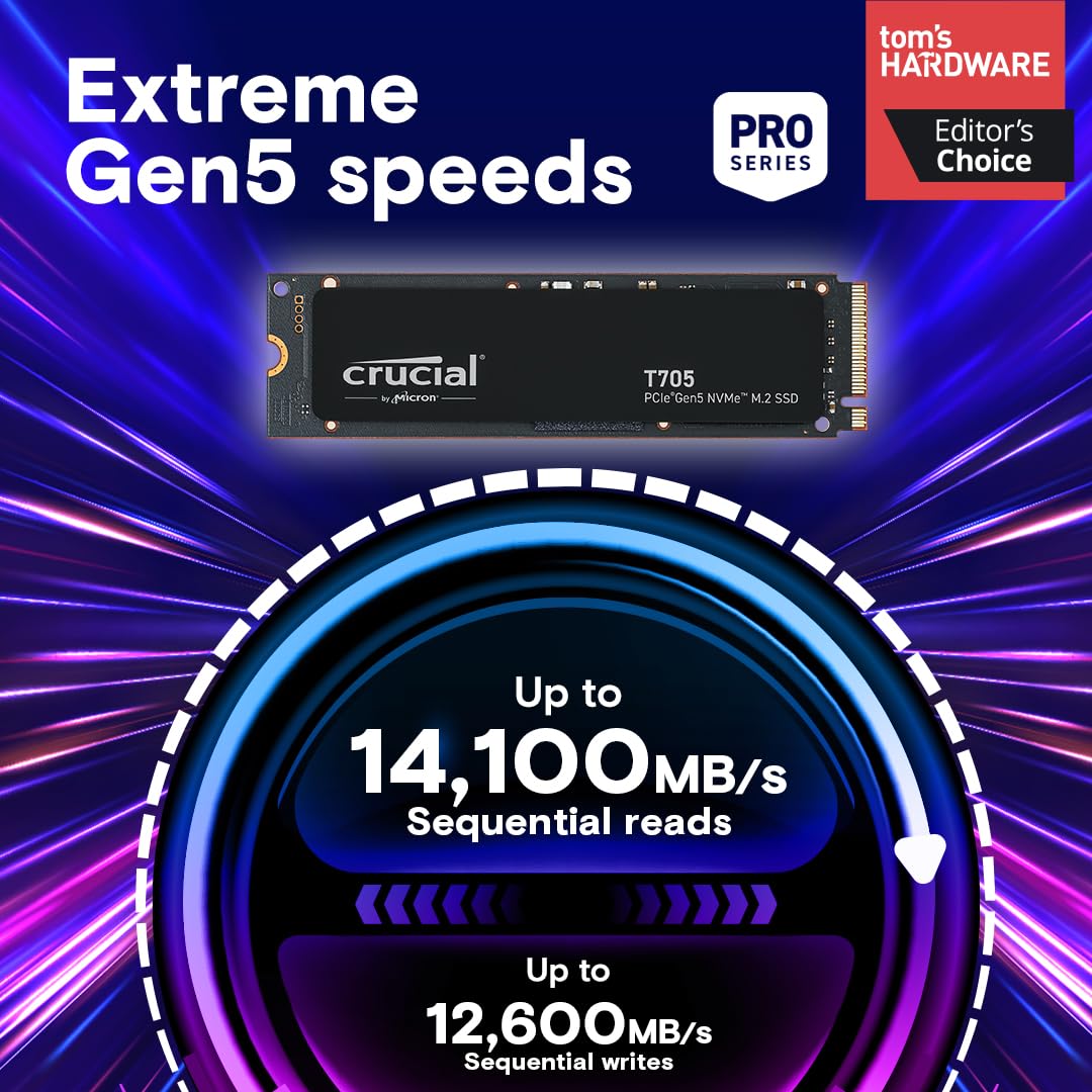 Foto 3 pulgar | Ssd Crucial New 2024 T705 4 Tb Pcie Gen5 Nvme M.2 14.100 Mb/s - Venta Internacional.