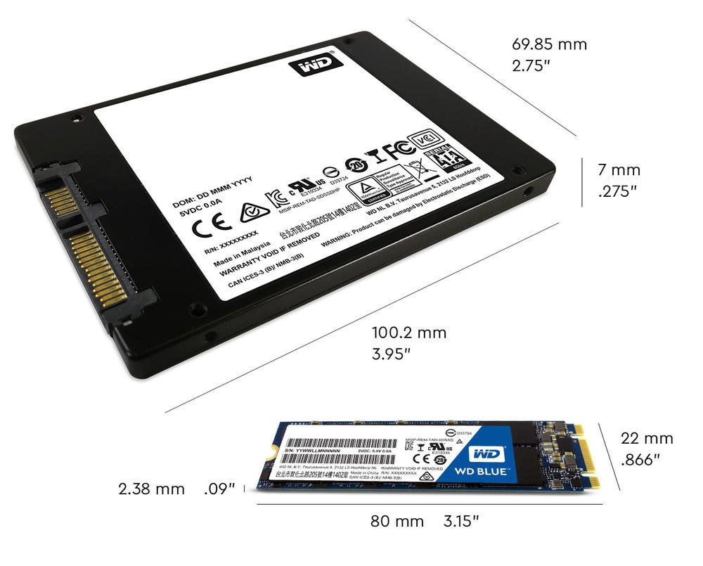 Foto 4 pulgar | Ssd Western Digital Wd Blue 3d Nand De 500 Gb M.2 2280 Sata Iii - Venta Internacional.