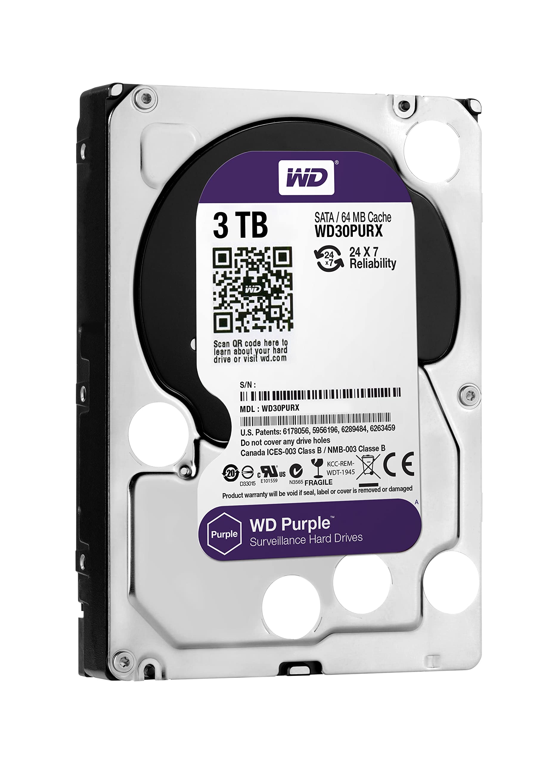Foto 3 pulgar | Disco Duro Western Digital Purple 3tb Sata 6gb/s 3.5'' - Venta Internacional.