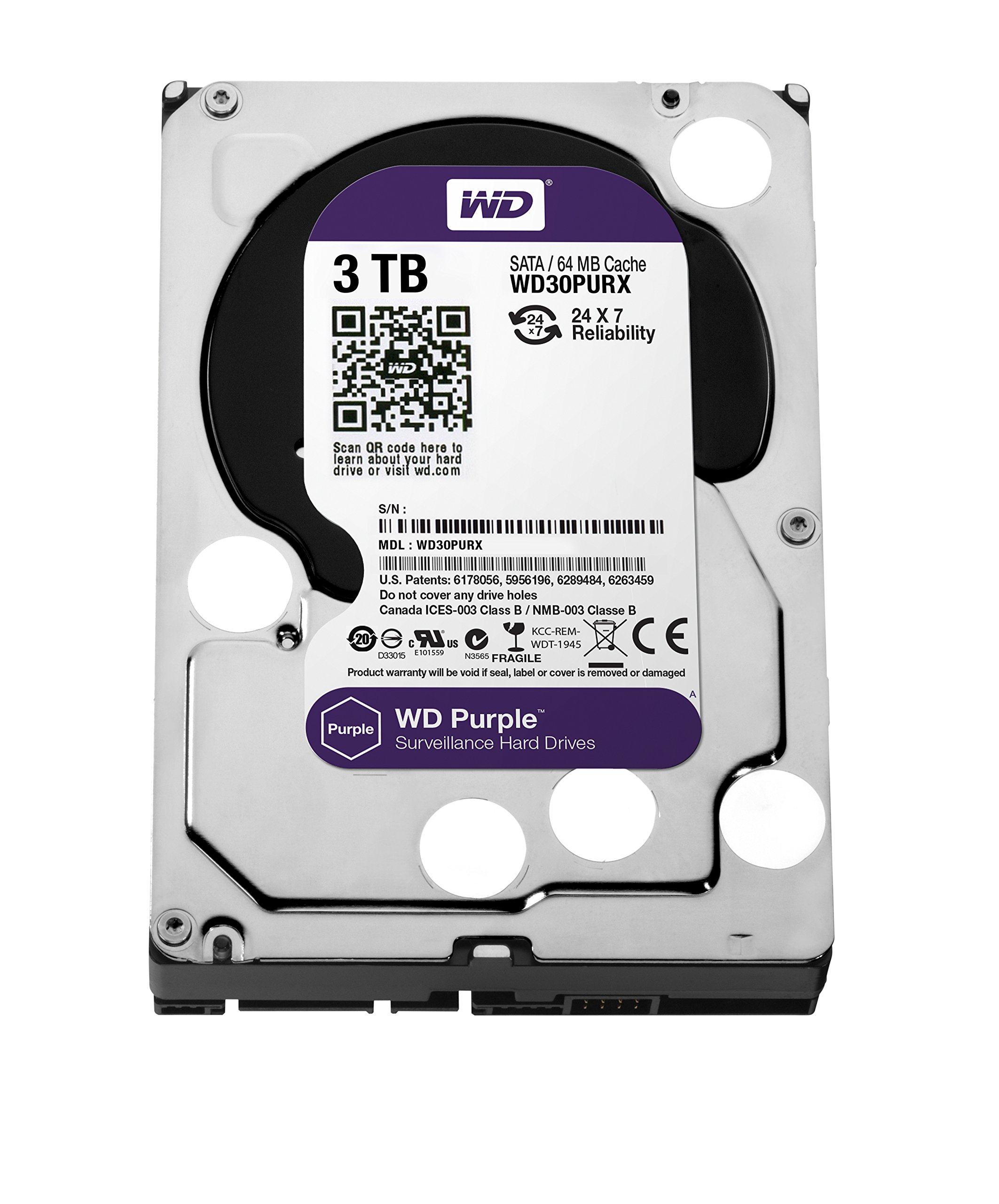 Foto 4 pulgar | Disco Duro Western Digital Purple 3tb Sata 6gb/s 3.5'' - Venta Internacional.