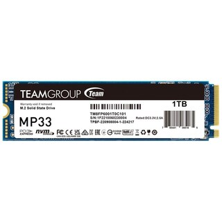Foto 1 | Unidad De Estado Solido Ssd M.2 1tb Teamgroup Mp33 Nvme Pcie Gen3x4 1800/1500 Mb/s Tm8fp6001t0c101