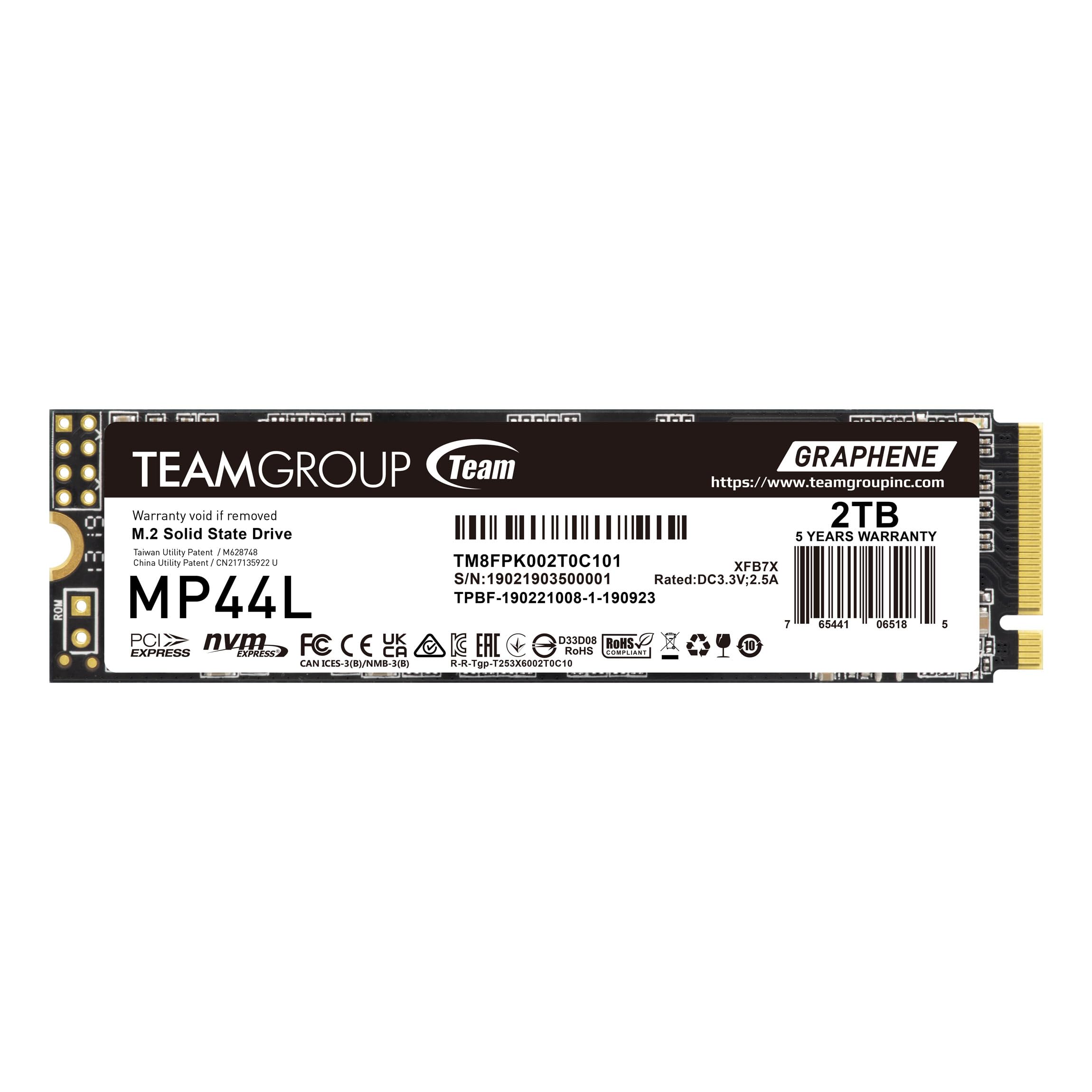 Foto 2 pulgar | Ssd Teamgroup Mp44l, Caché Slc De 2 Tb, Nvme 1.4 Pcie Gen. 4x4 - Venta Internacional.