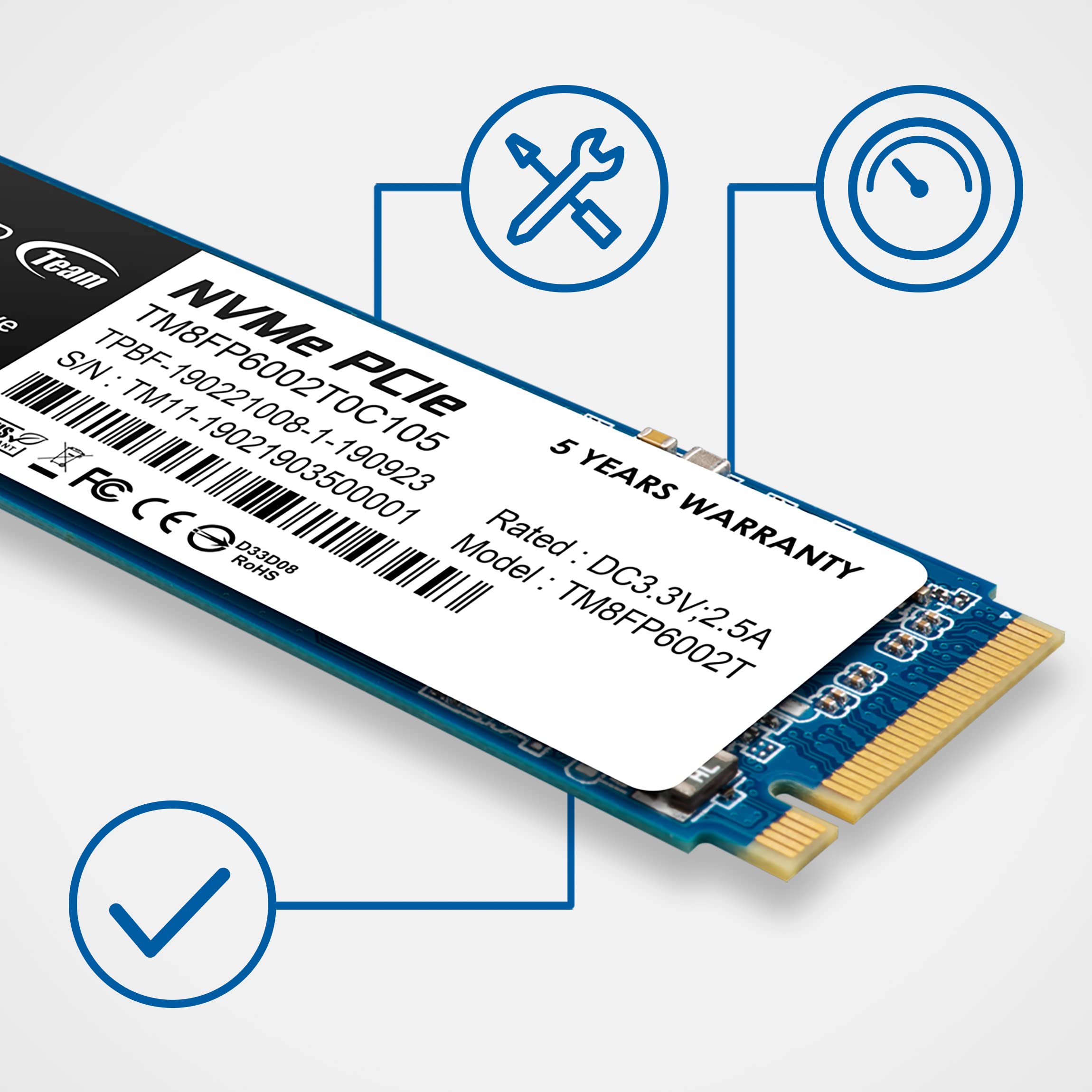 Foto 2 | Ssd Interno Teamgroup Mp33 512 Gb Nvme Pcie Gen3x4 M.2 2280 - Venta Internacional.