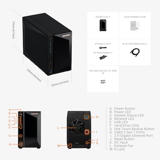 Foto 7 | Carcasa Nas Asustor Drivestor 2 Pro Gen2 As3302t V2 De 2 Bahías - Venta Internacional.