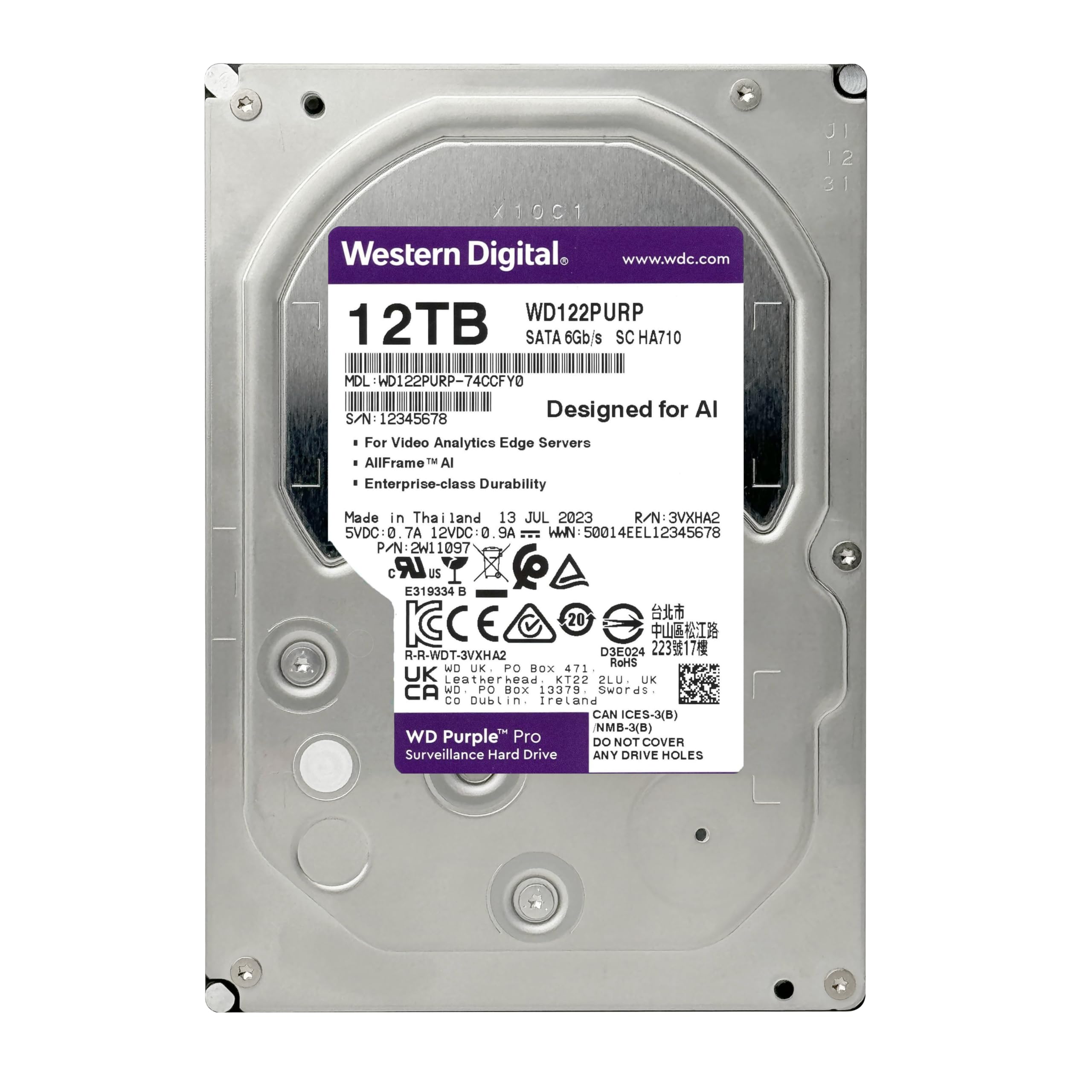 Foto 4 pulgar | Disco Duro Western Digital Wd Purple Pro 12 Tb Sata 6 Gb/s - Venta Internacional.