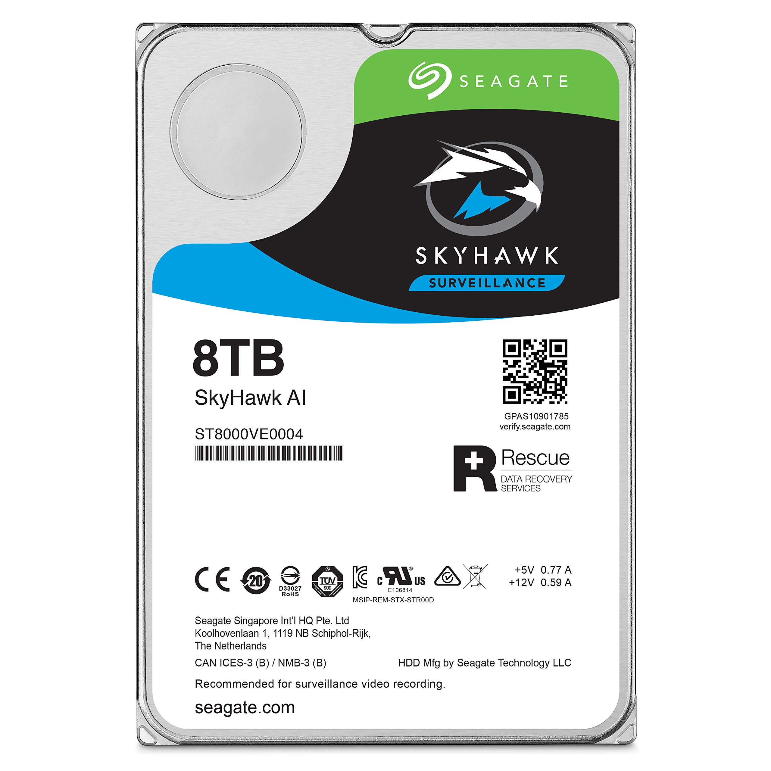 Foto 3 pulgar | Disco Duro Interno De Vigilancia Seagate Skyhawk Ai De 8 Tb - Venta Internacional.