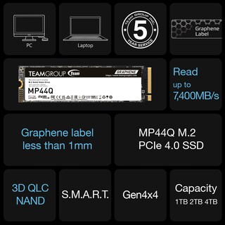 Foto 5 | Ssd Teamgroup Mp44q M.2 2280 Pcie 4.0 De 2 Tb Con Nvme - Venta Internacional.