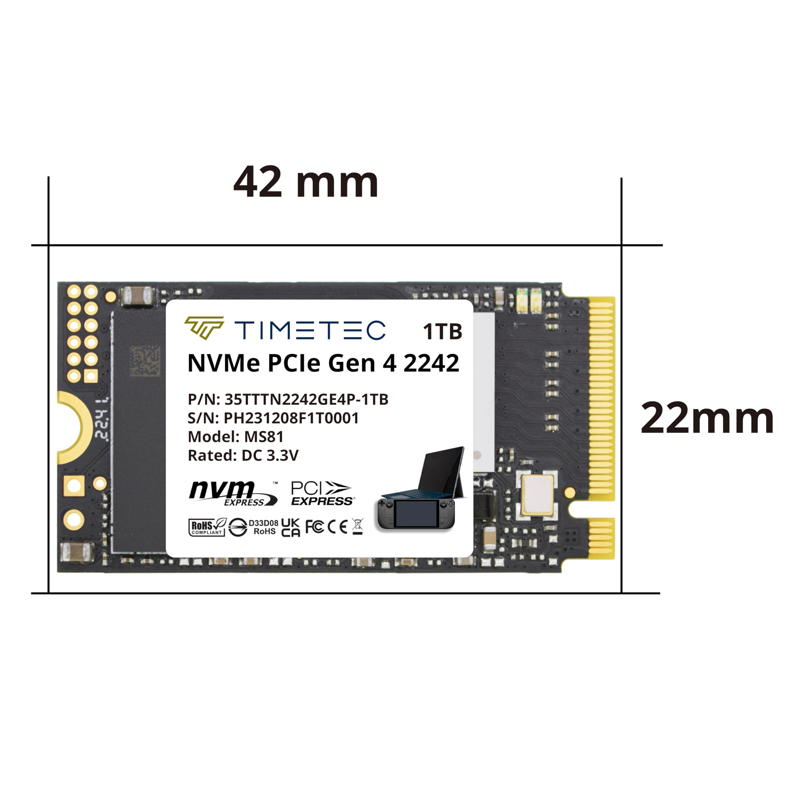 Foto 4 | Ssd Timetec M.2 2242 Nvme Pcie Gen4x4 3d Nand Tlc - Venta Internacional.